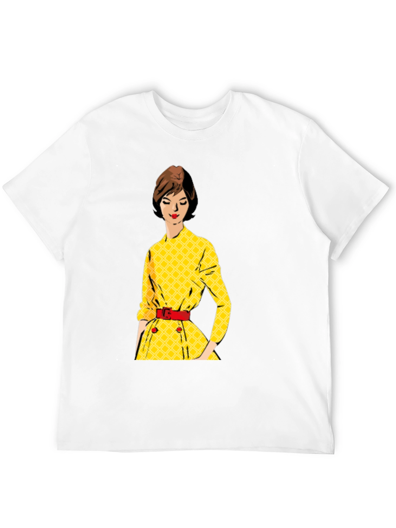 Black Retro Yellow Dress T-Shirt view 12