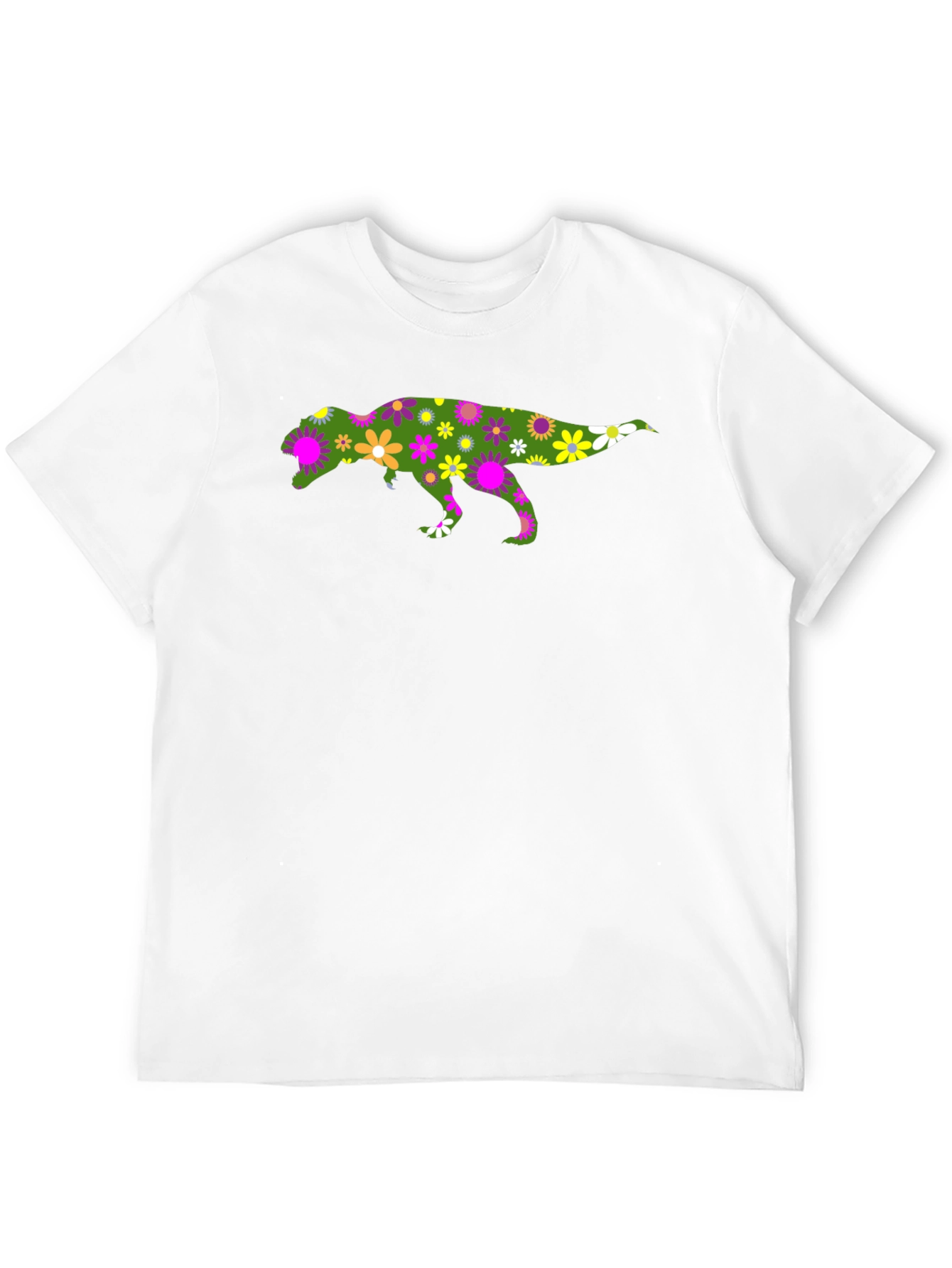 Black Floral Dinosaur Graphic T-Shirt view 12