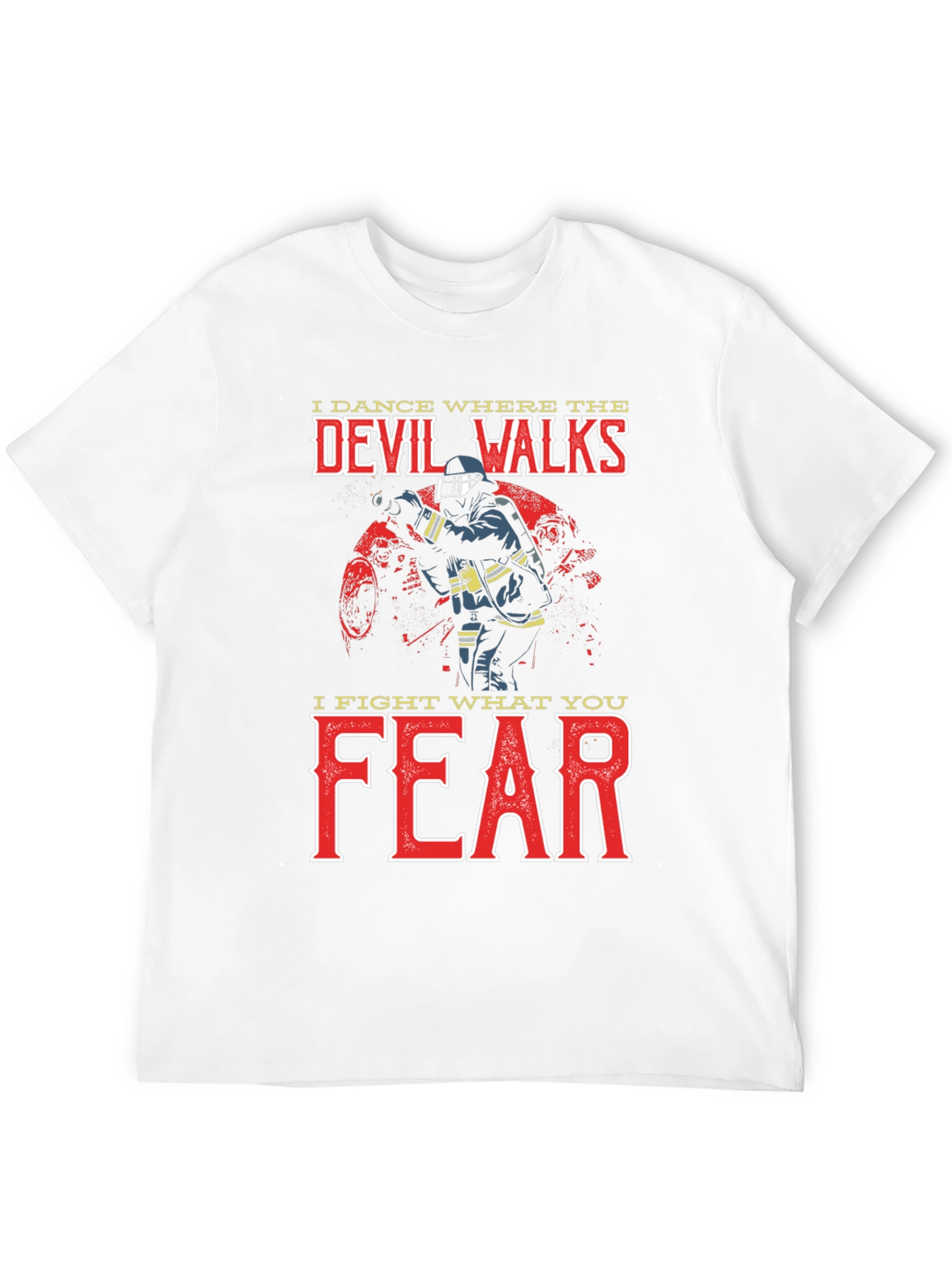 Black Firefighter Devil Walks T-Shirt view 12