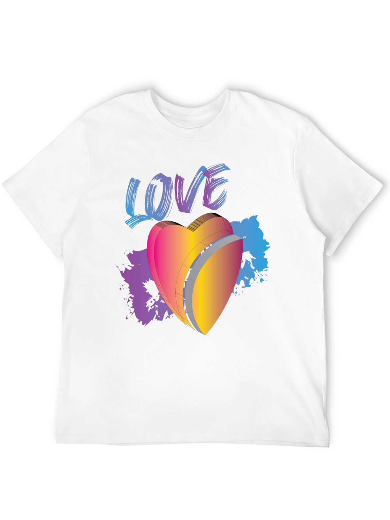 Black Love Heart Graphic Black T-Shirt view 12