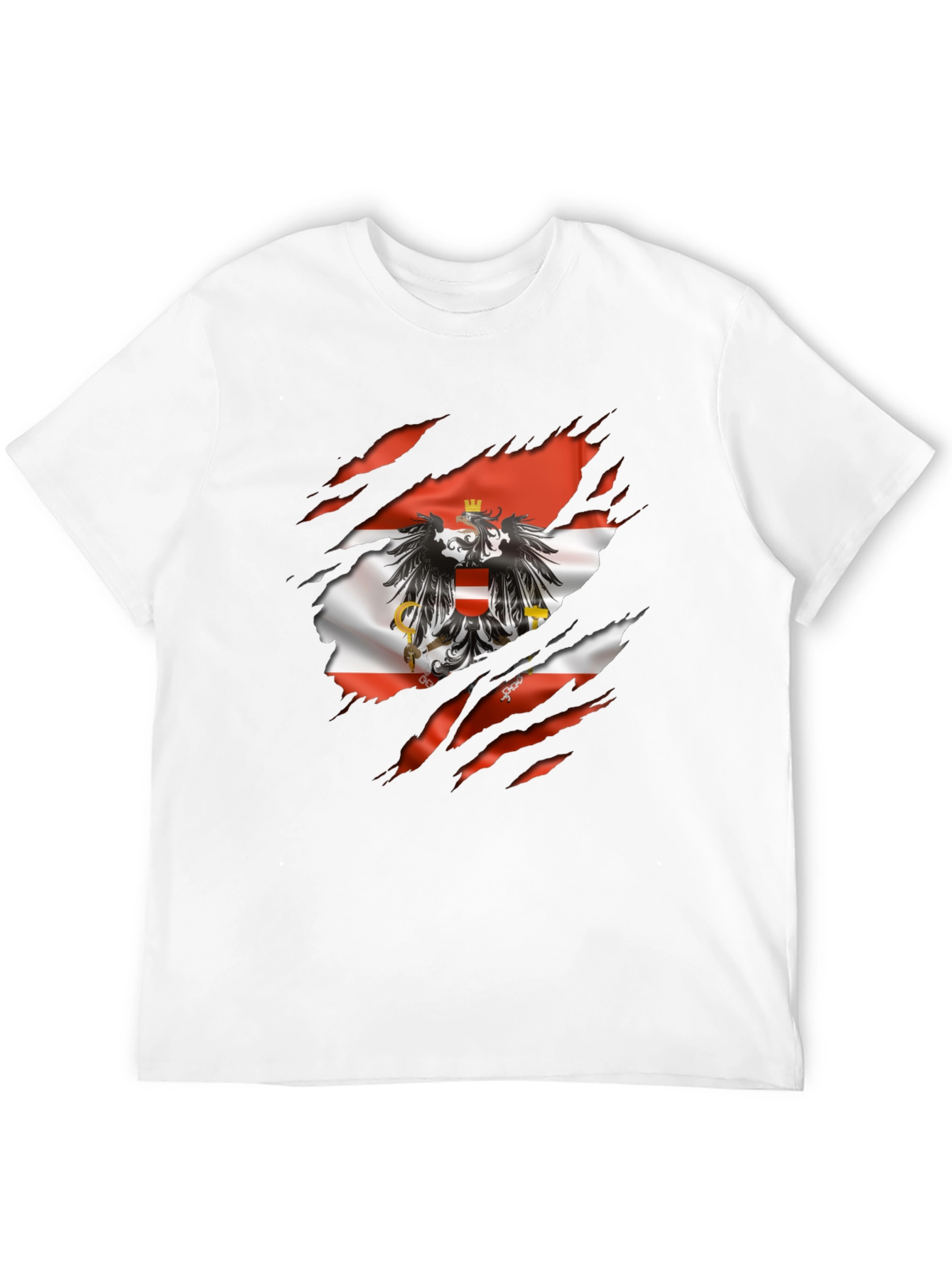 Black Austria Flag Eagle Graphic T-Shirt view 12
