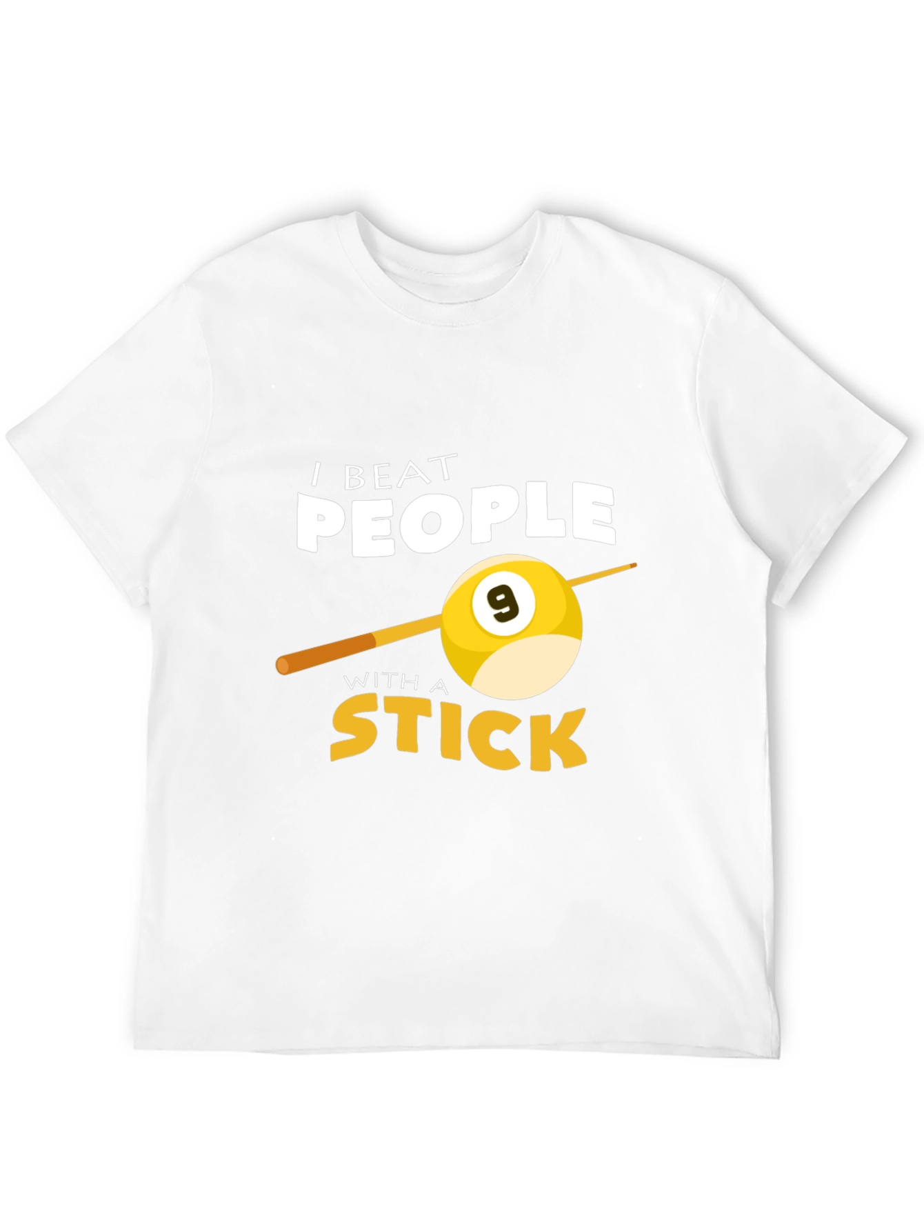 Black I Beat People With A Stick Billiards T-Shirt view 12