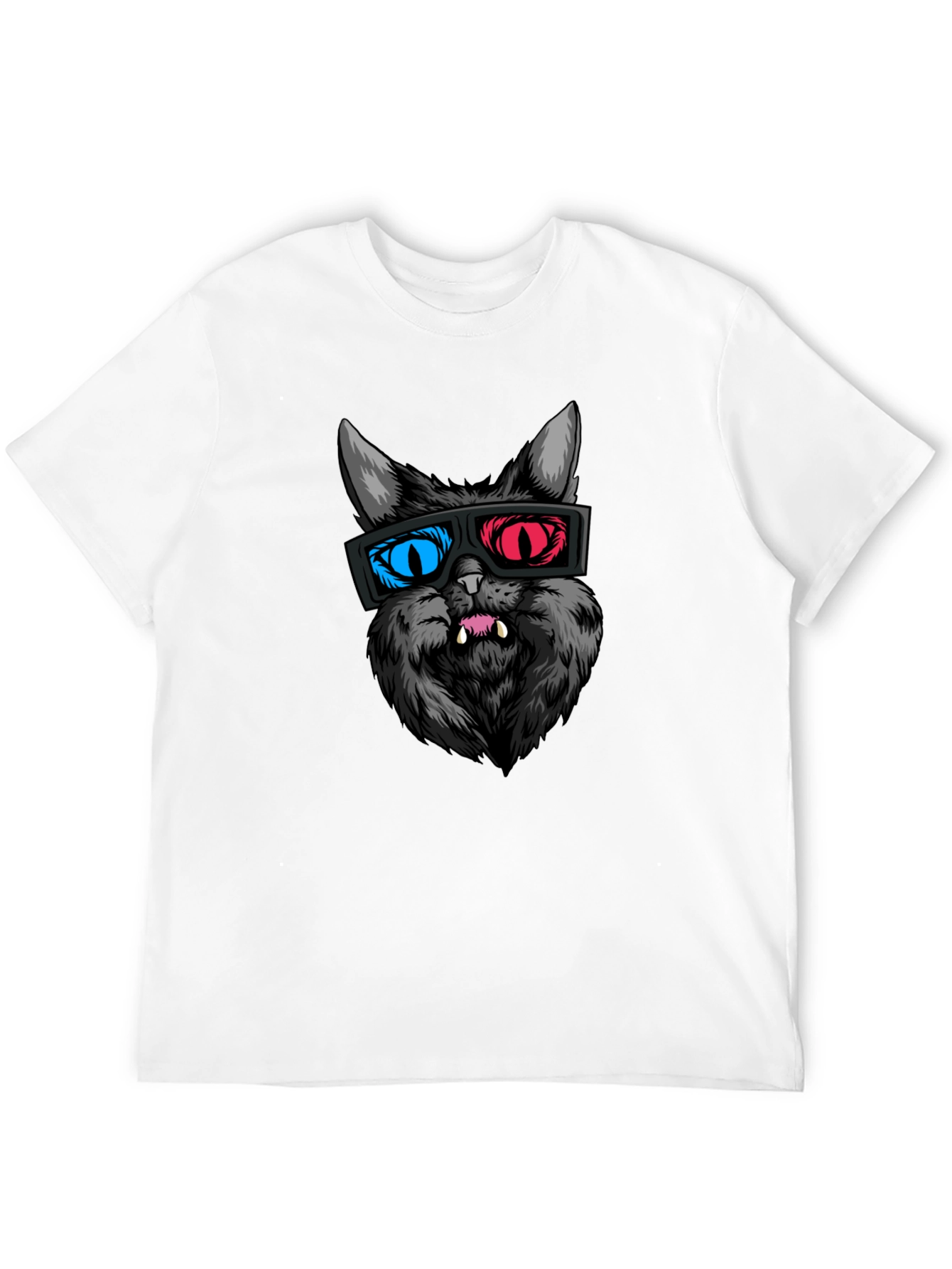 Black 3D Cat Graphic Tee - Stylish Black T-Shirt view 12