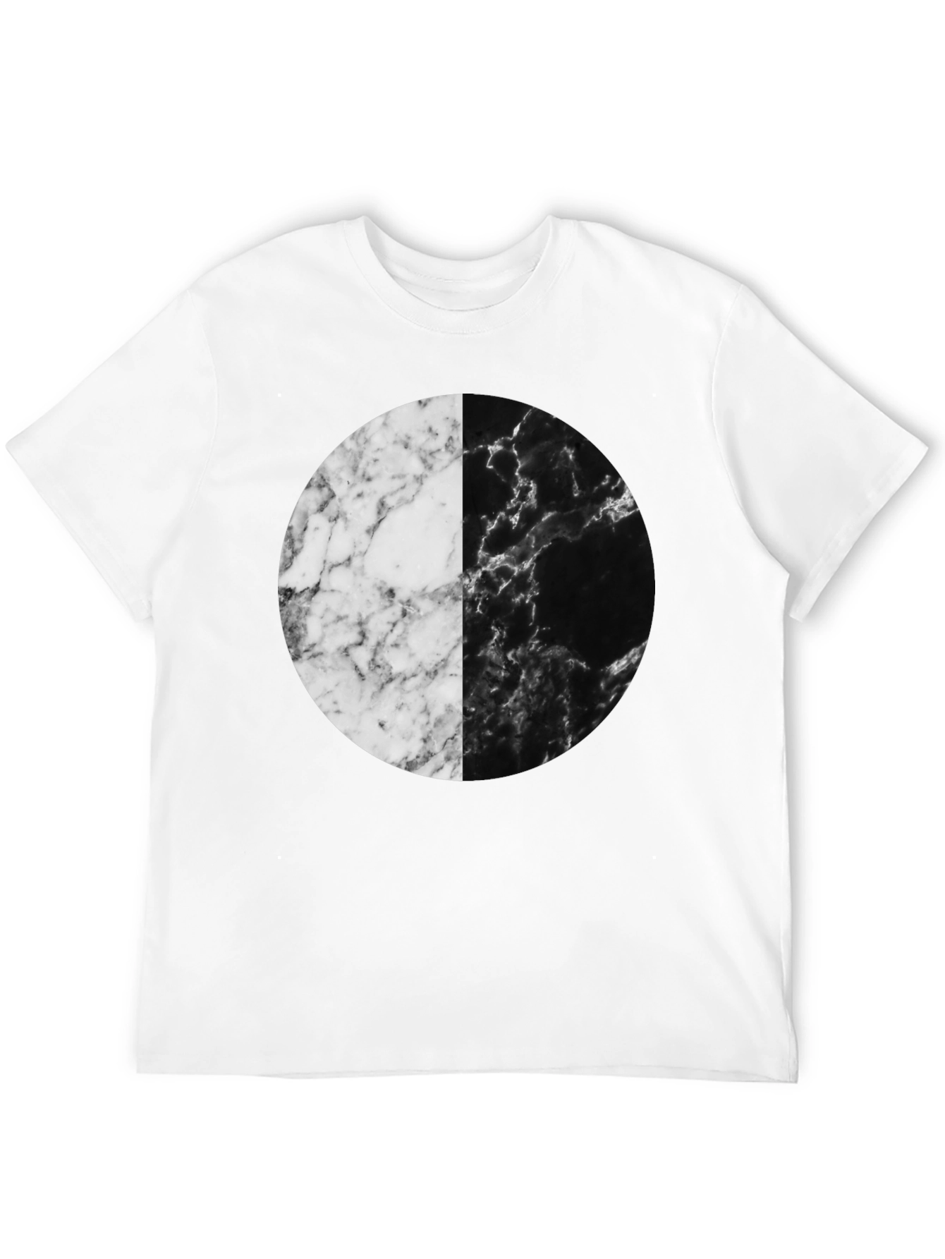 Black Yin Yang Marble Circle Black T-Shirt view 12