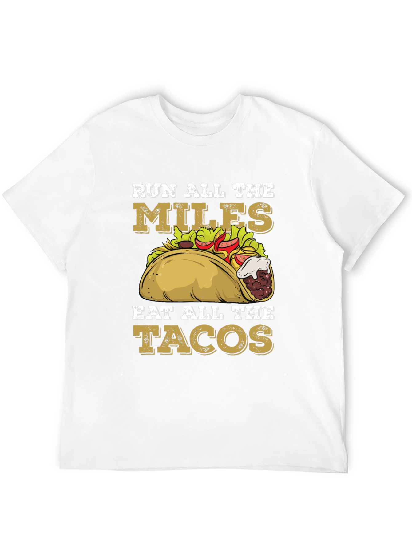 Black Run All The Miles Eat All The Tacos Graphic Tee view 12