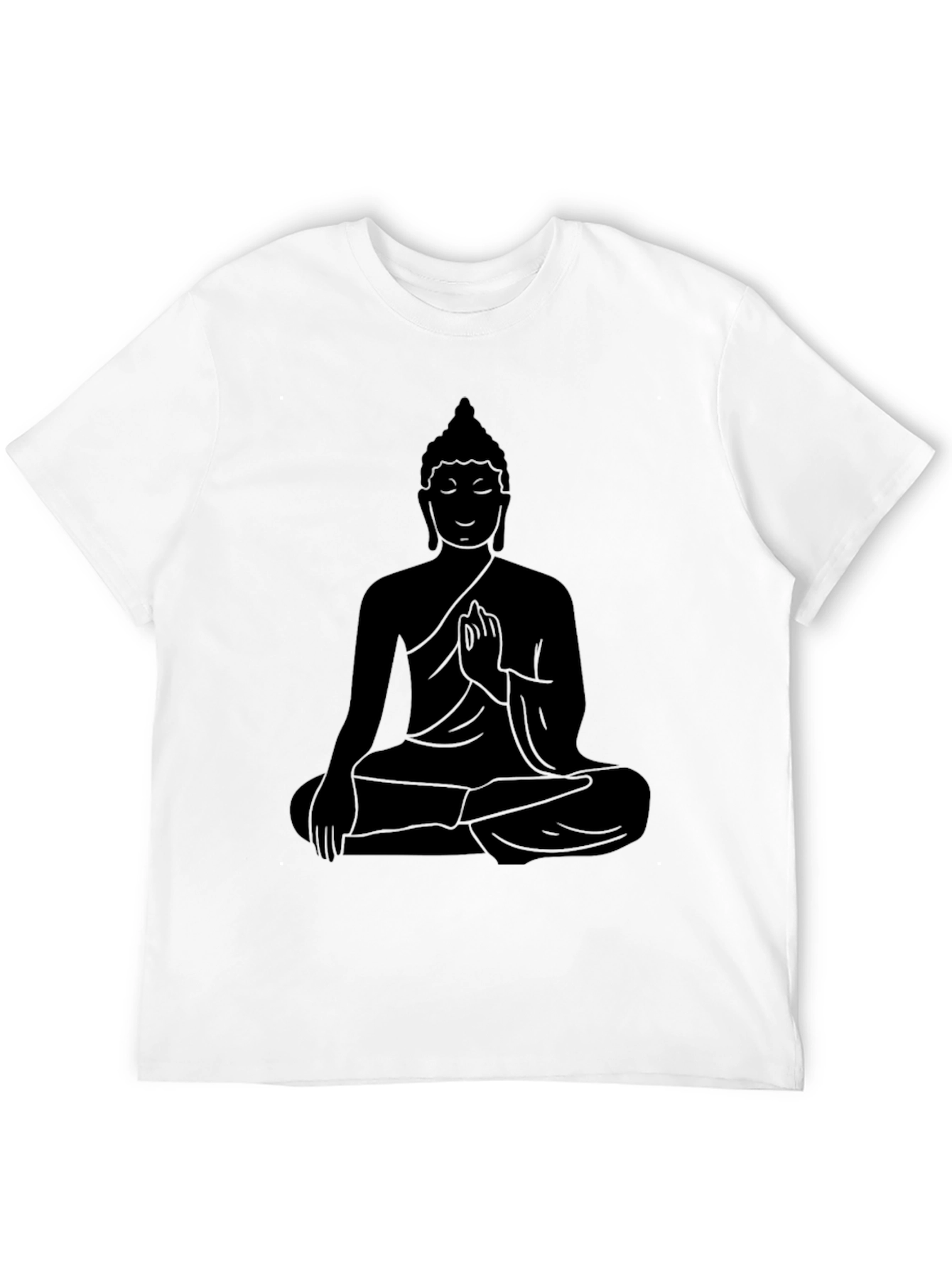 Black Buddha Silhouette Graphic T-Shirt - Relaxed Fit view 12