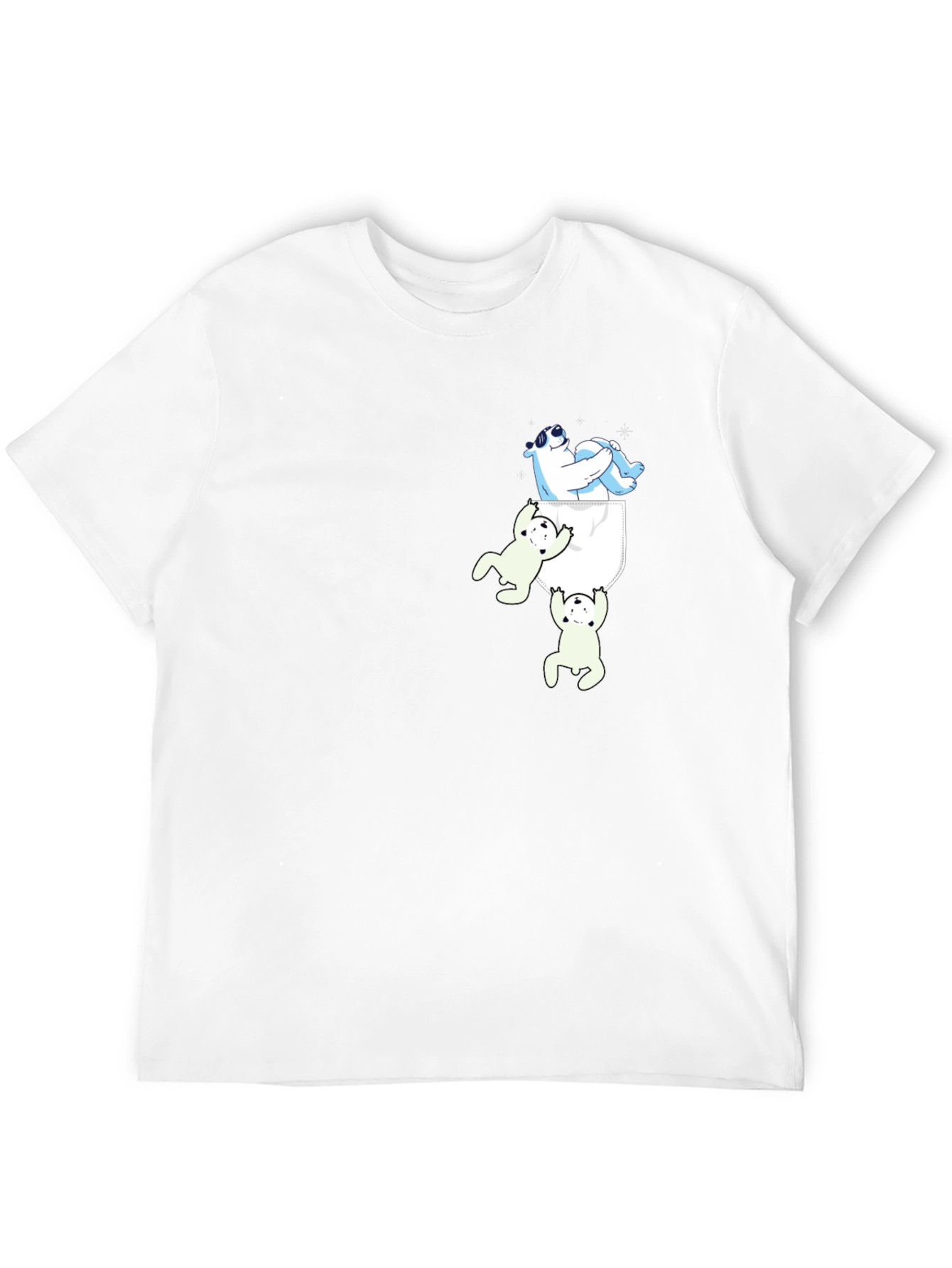 Black Bear Pocket Graphic Tee - Fun Novelty T-Shirt view 12