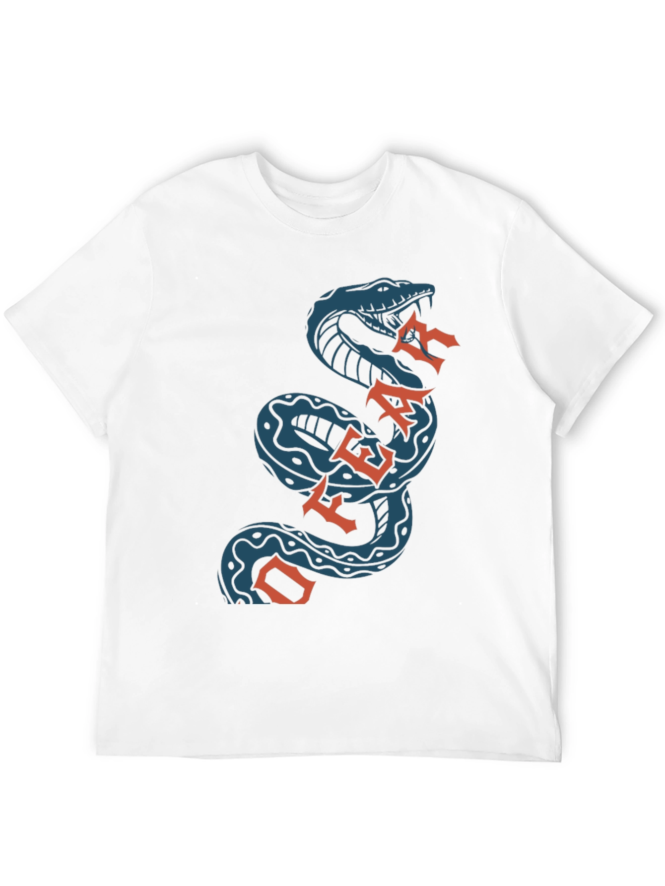 Black Off Fear Snake T-Shirt - Black Cotton Graphic Tee view 12