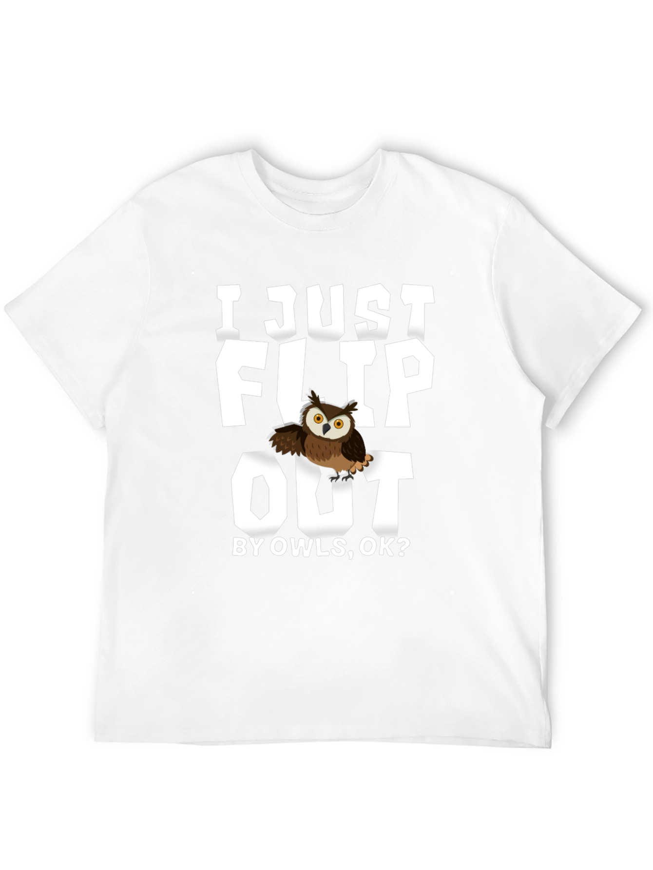 Black I Just Flip Out By Owls T-Shirt view 12