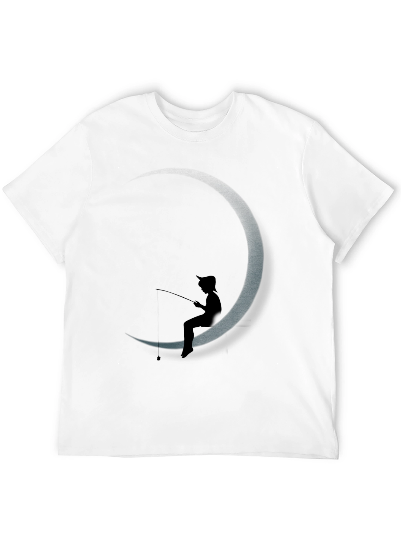 Black DreamWorks Inspired Fishing on the Moon T-Shirt view 12