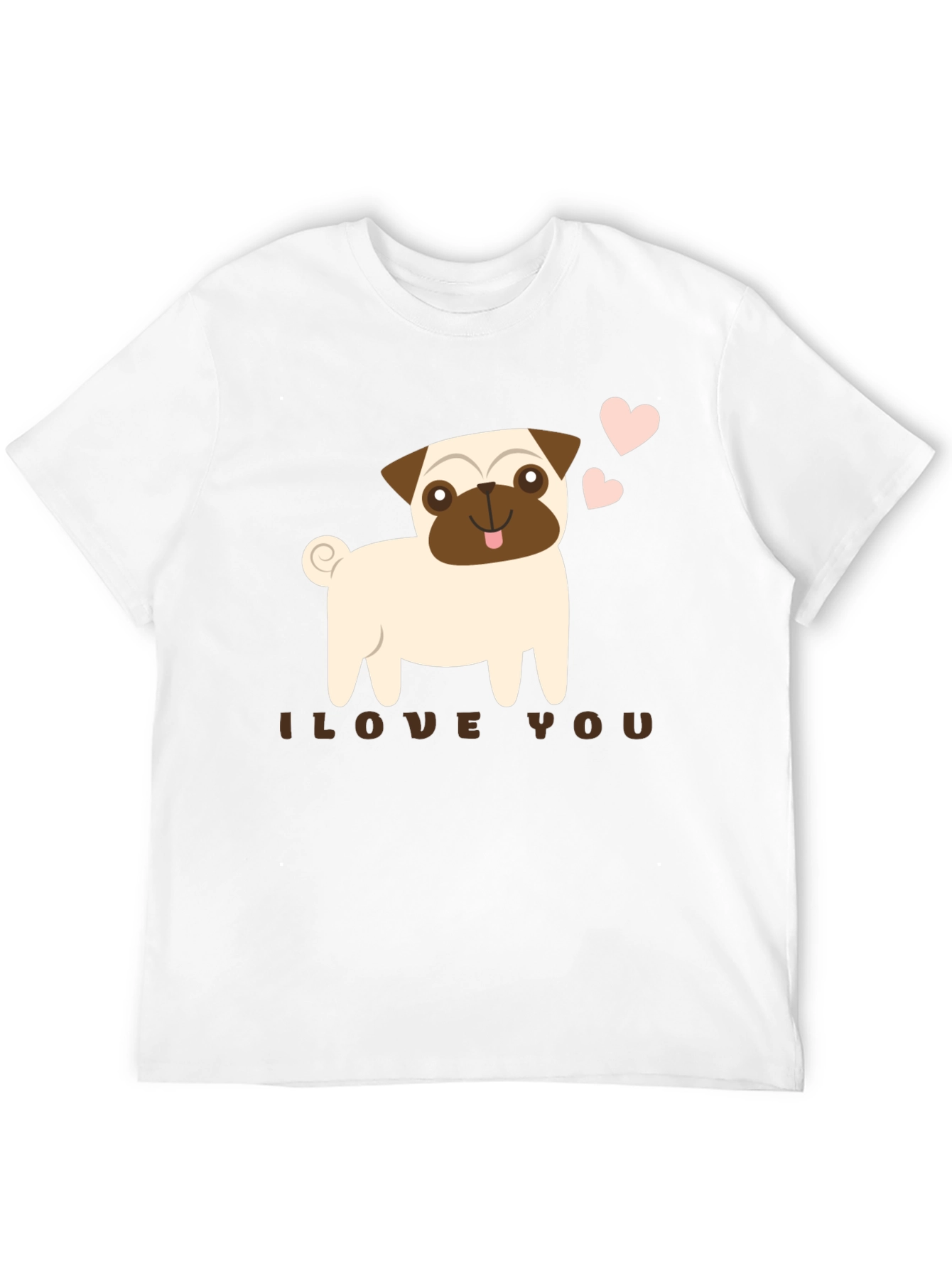 Black I Love You Pug Graphic Tee - Black view 12