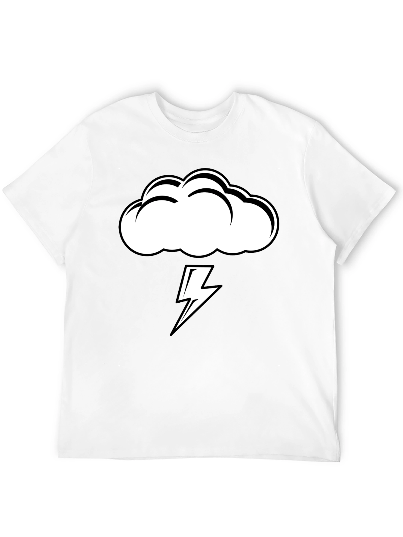 Black Storm Cloud Lightning Graphic Tee - Black view 12