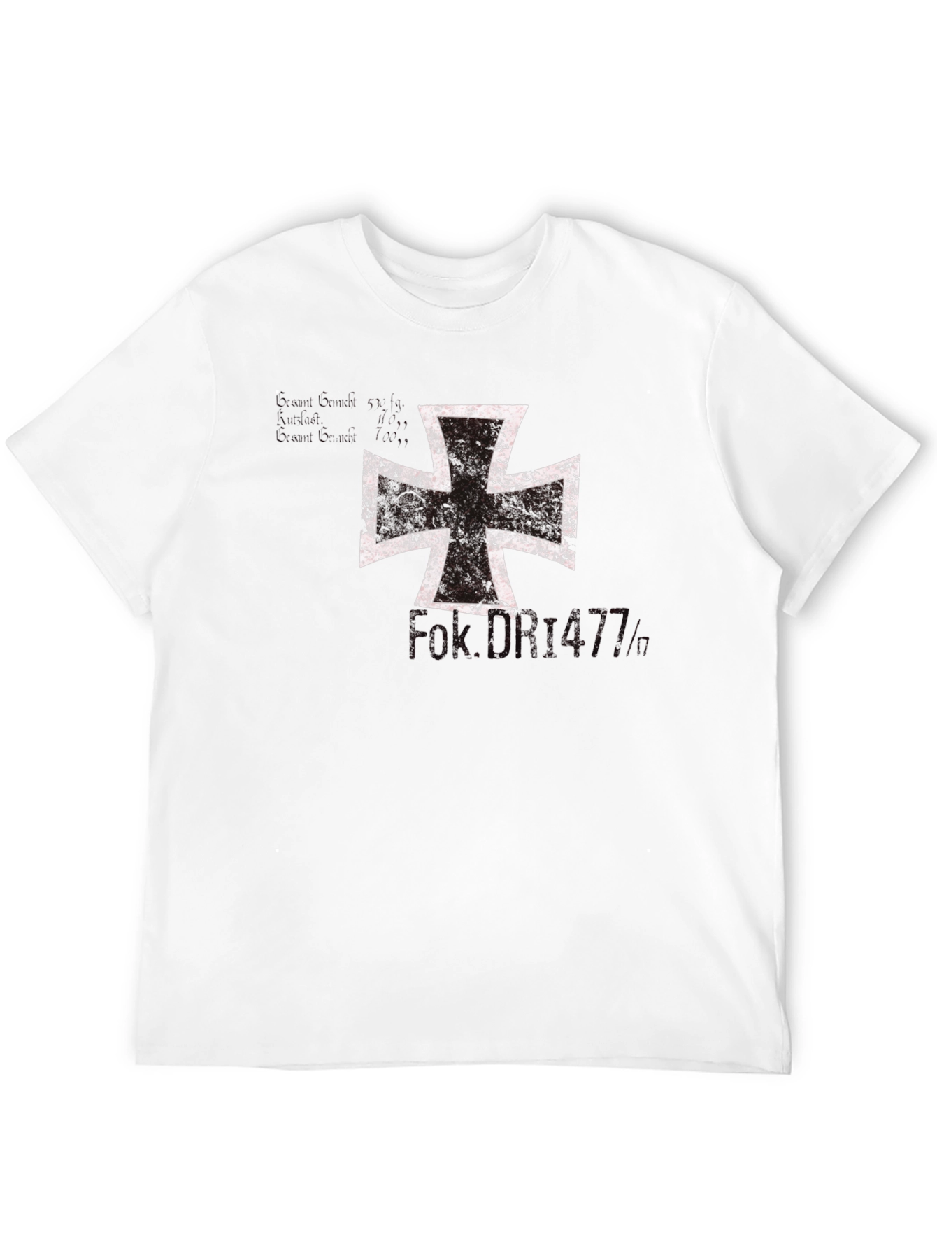 Black Vintage Iron Cross Graphic T-Shirt view 12