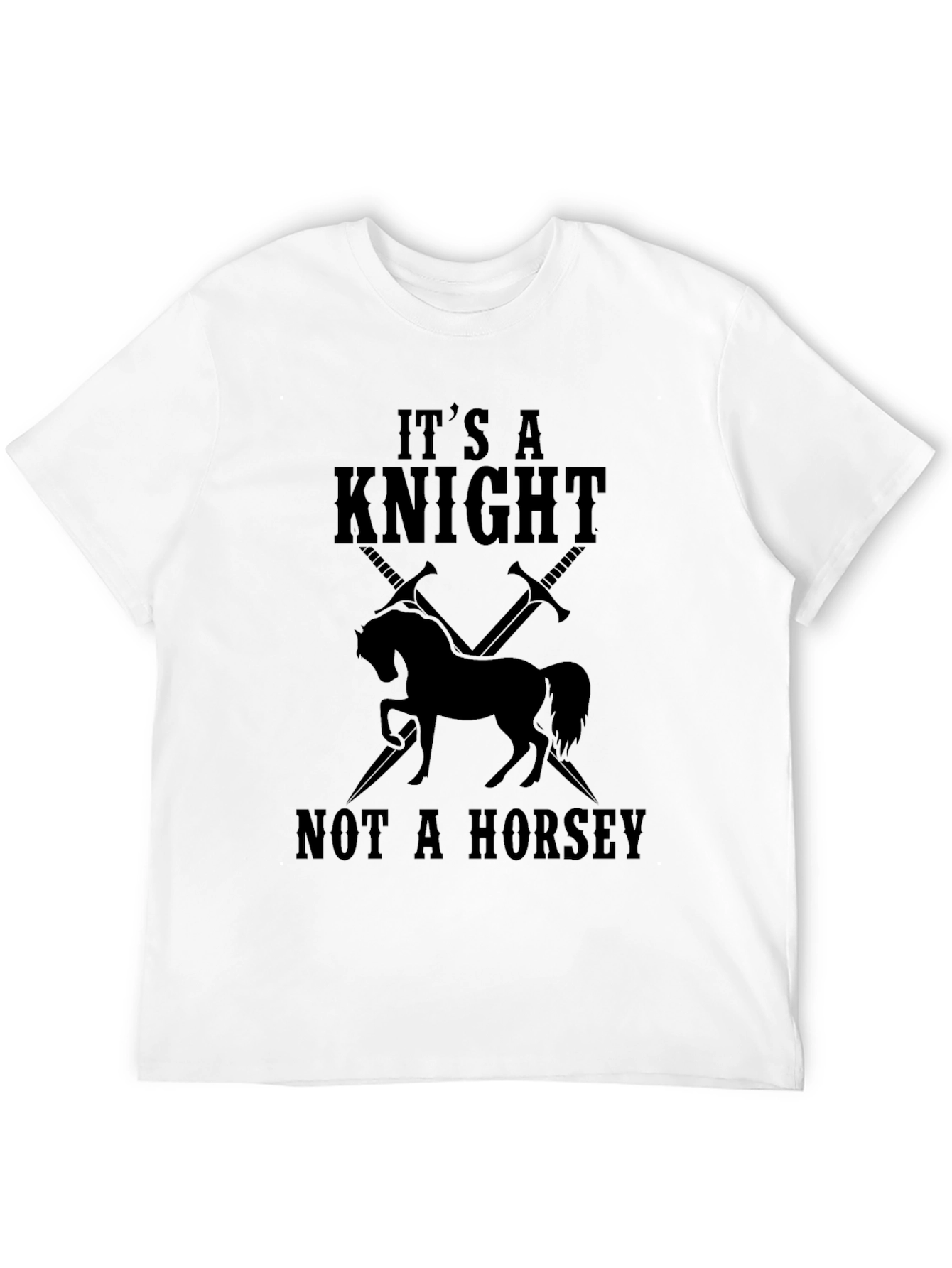 Black It's a Knight, Not a Horsey Black T-Shirt view 12