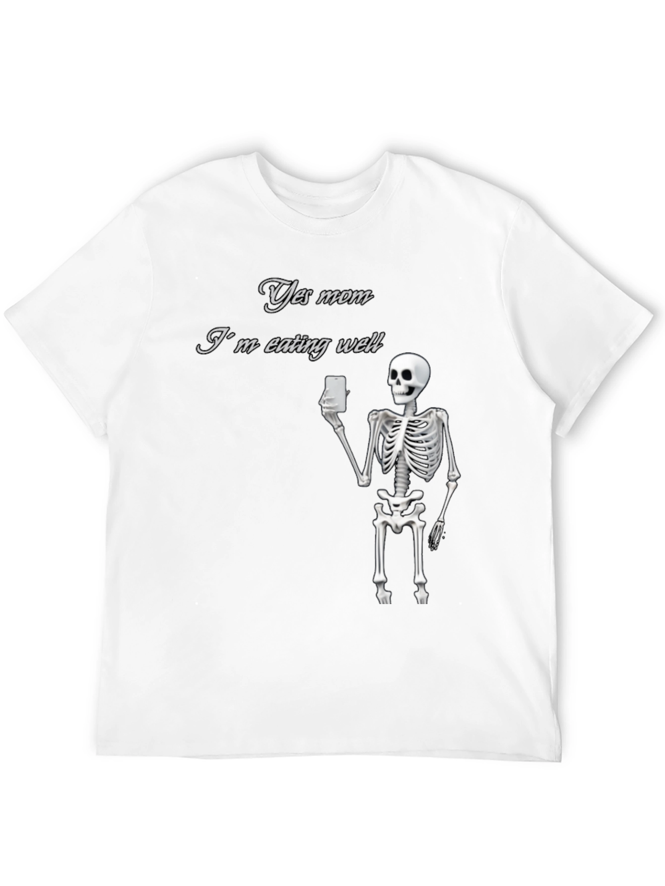 Black Yes Mom Skeleton Graphic Tee - Funny Humor T-Shirt view 12