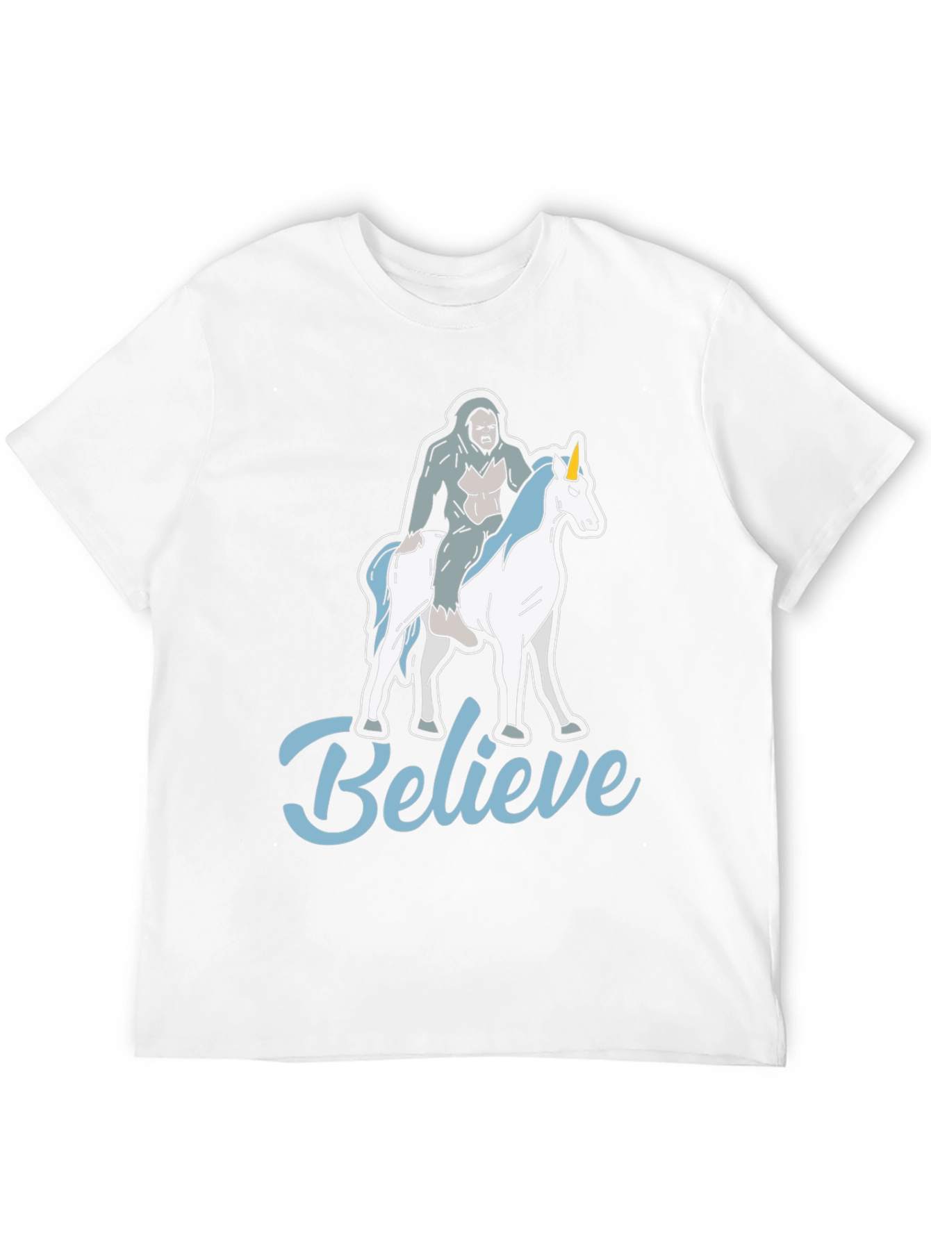 Black Believe Bigfoot Unicorn T-Shirt Funny Graphic Tee view 12