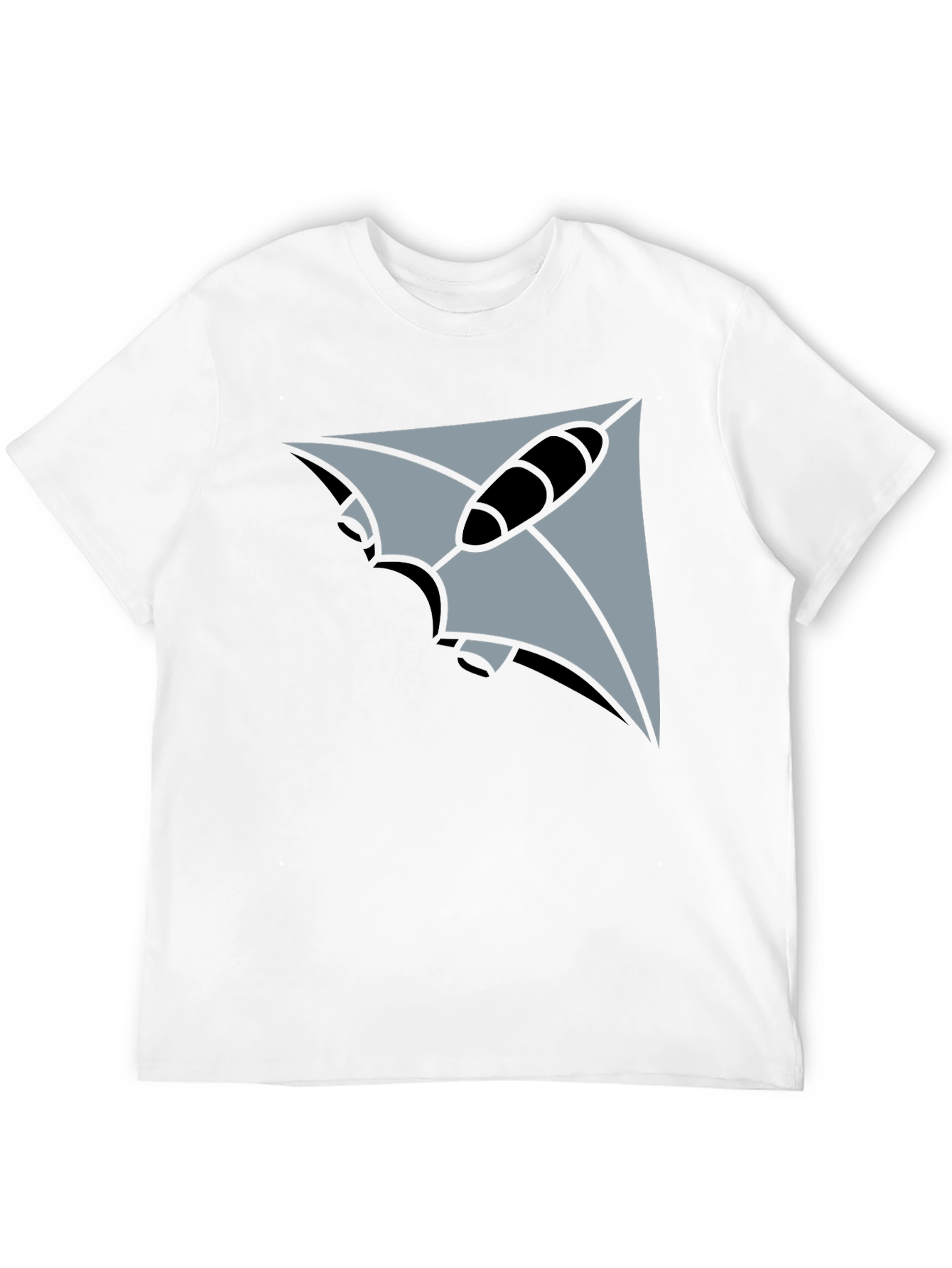 Black Geometric Stingray Graphic Tee - Black view 12
