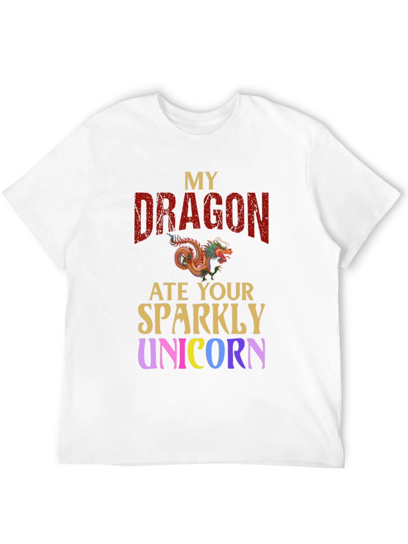 Black My Dragon Ate Your Sparkly Unicorn T-Shirt view 12