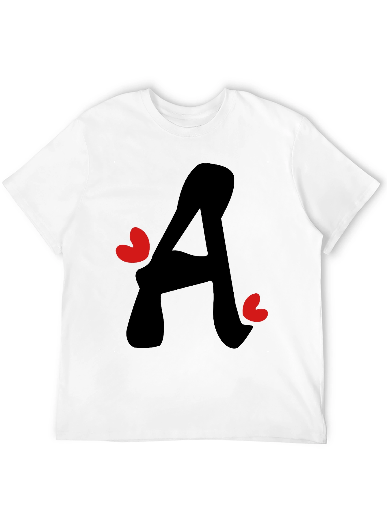 Black Letter A Heart Graphic Tee - Black T-Shirt view 12