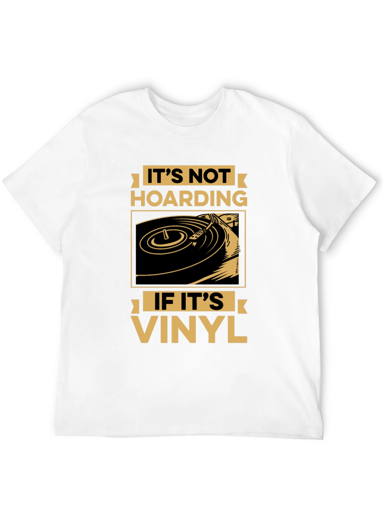 Black It's Not Hoarding If It's Vinyl Record T-Shirt view 12