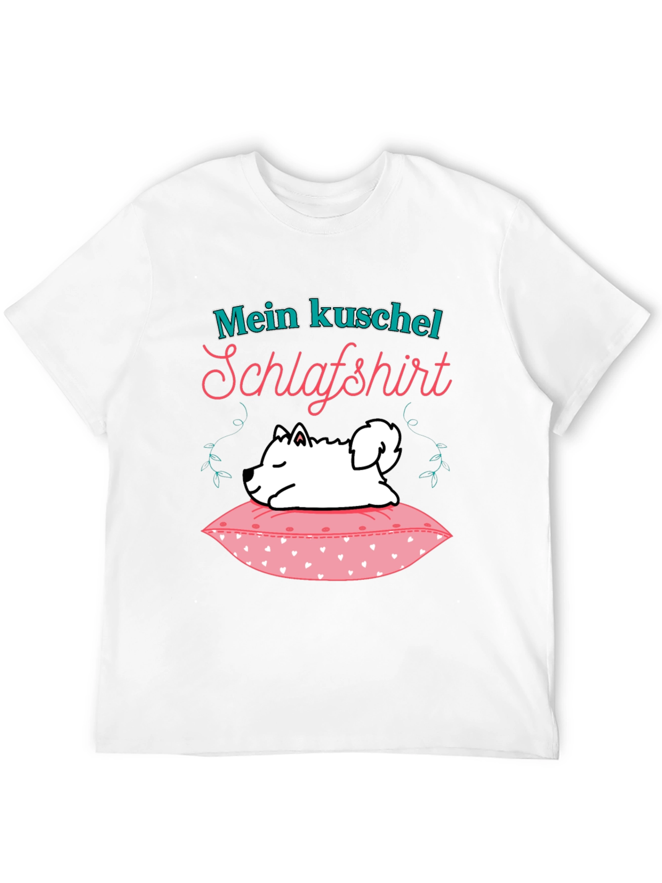 Black Cute Dog 'Mein Kuschel Schlafshirt' Graphic T-Shirt view 12