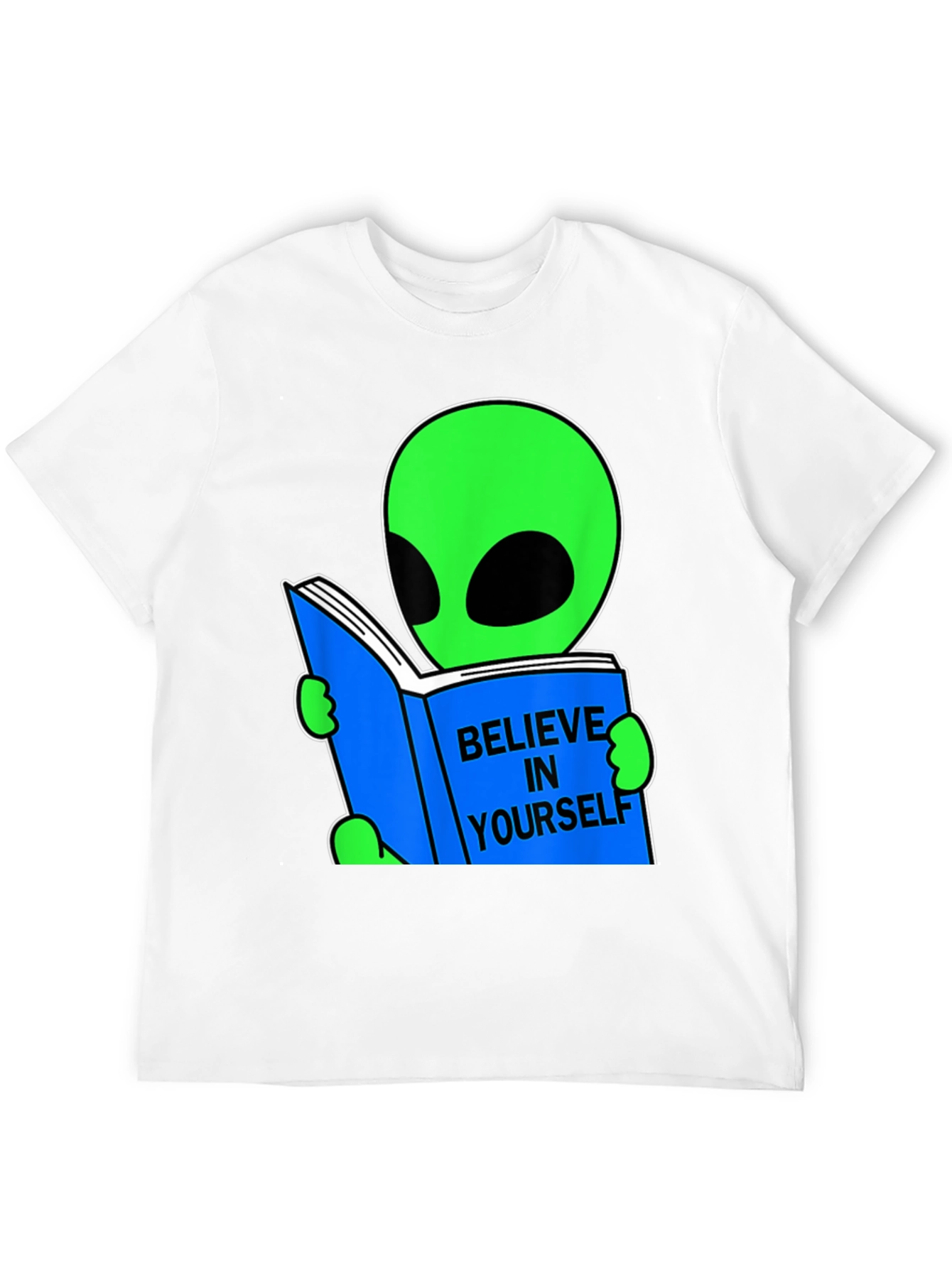 Black Believe Alien Reading Book Graphic Tee view 12