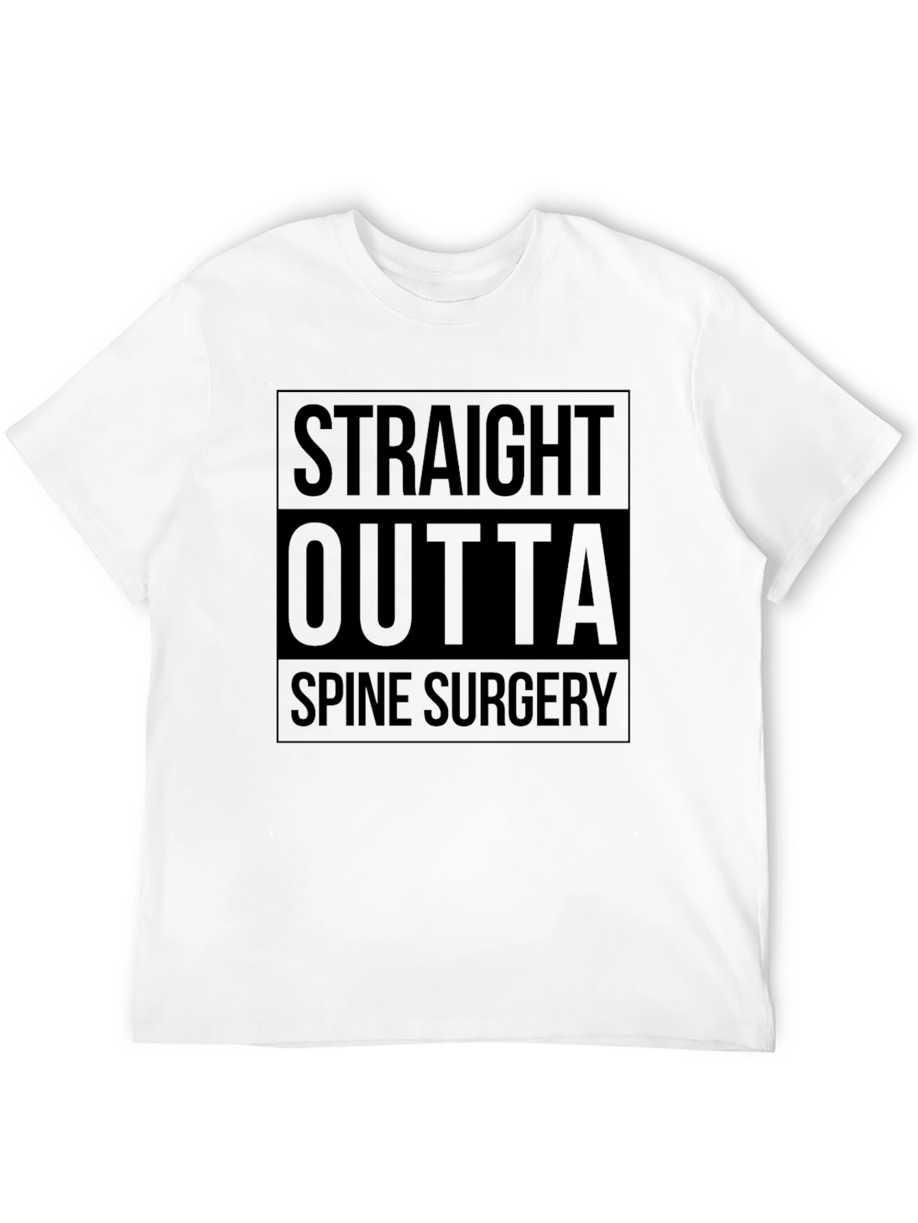 Black Straight Outta Spine Surgery T-Shirt view 12