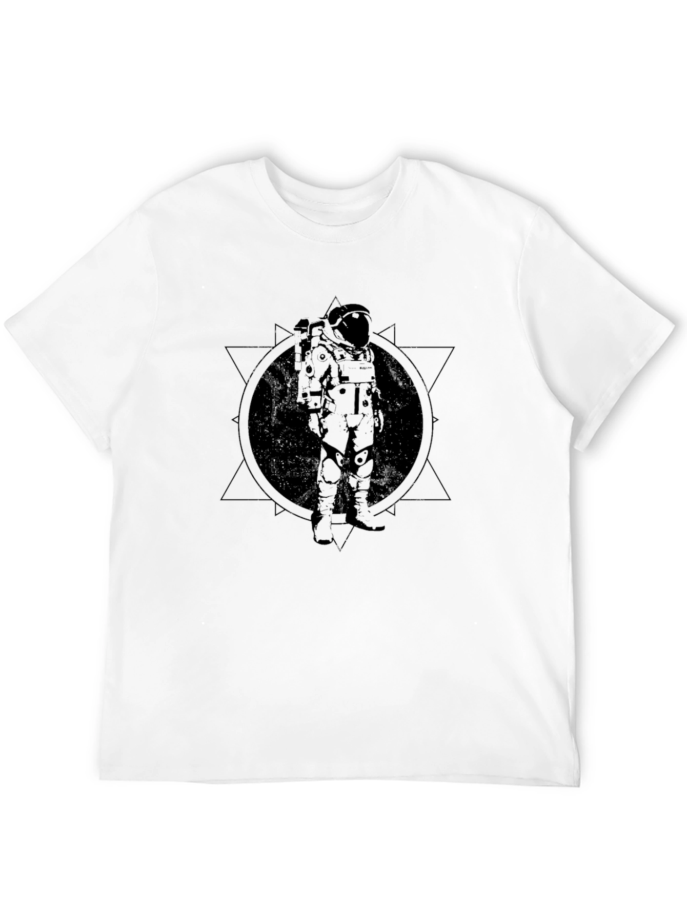 Black Astronaut Graphic T-Shirt - Black Cotton Blend view 12