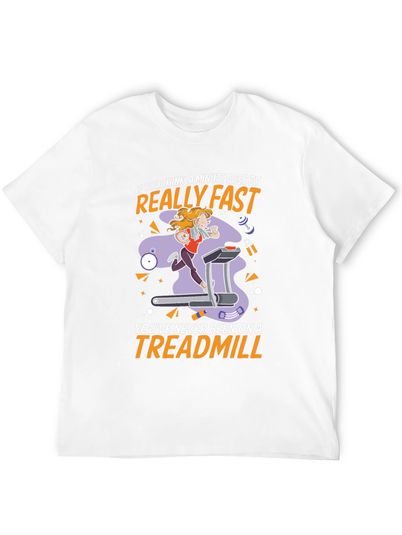 Black Funny Treadmill Workout T-Shirt - Time Flies view 12