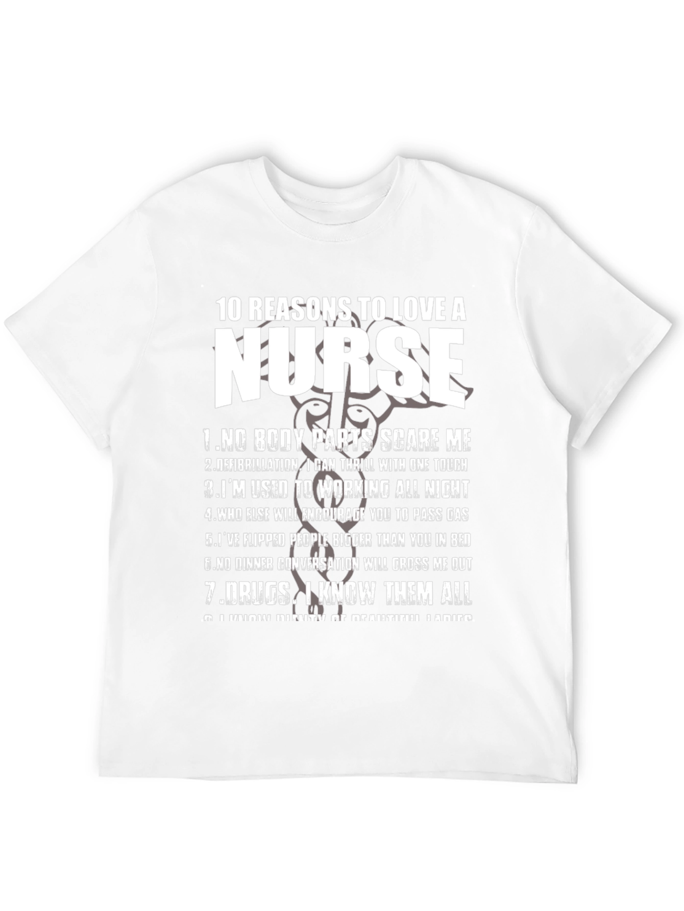 Black Funny Nurse T-Shirt: 10 Reasons to Love a Nurse view 12