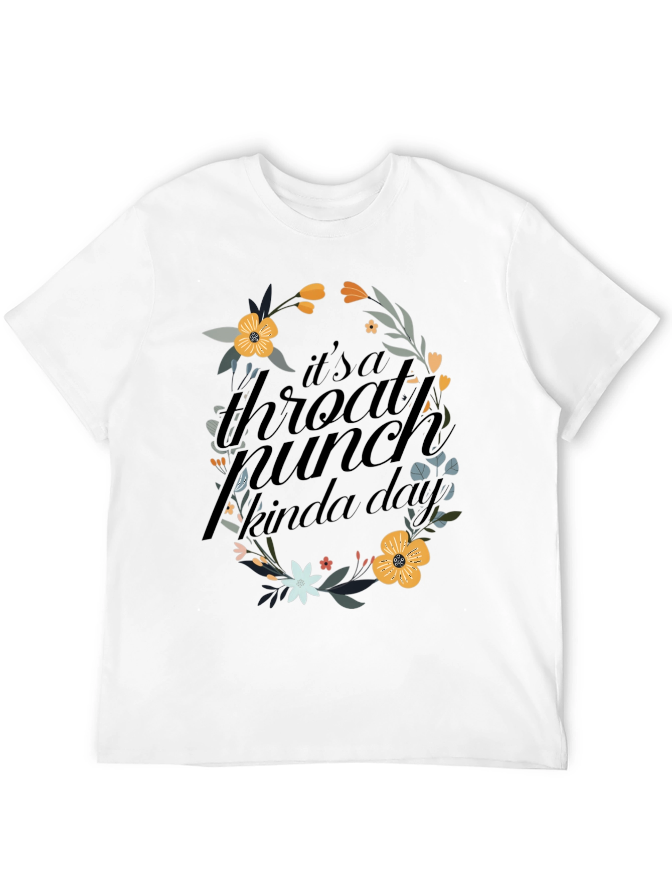 Black Floral "Throat Punch" Graphic Tee view 12