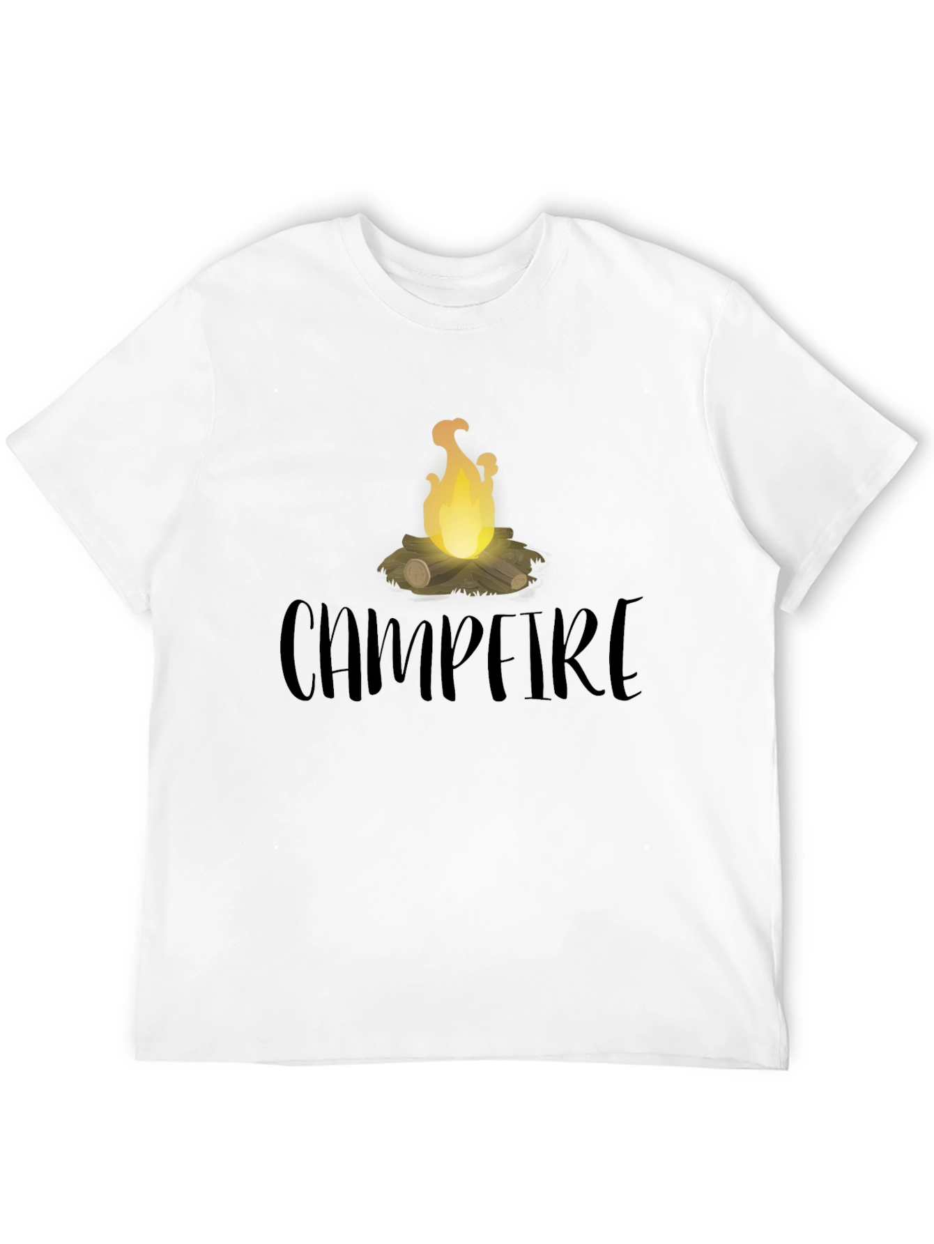 Black Campfire Graphic Tee - Black Cotton T-Shirt view 12