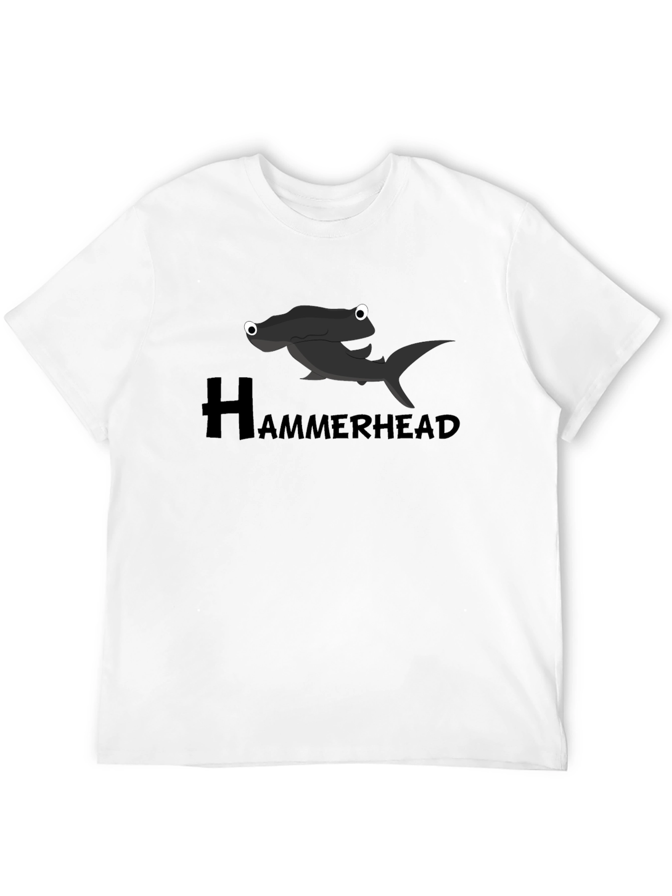 Black Hammerhead Shark Graphic Tee - Black Cotton T-Shirt view 12