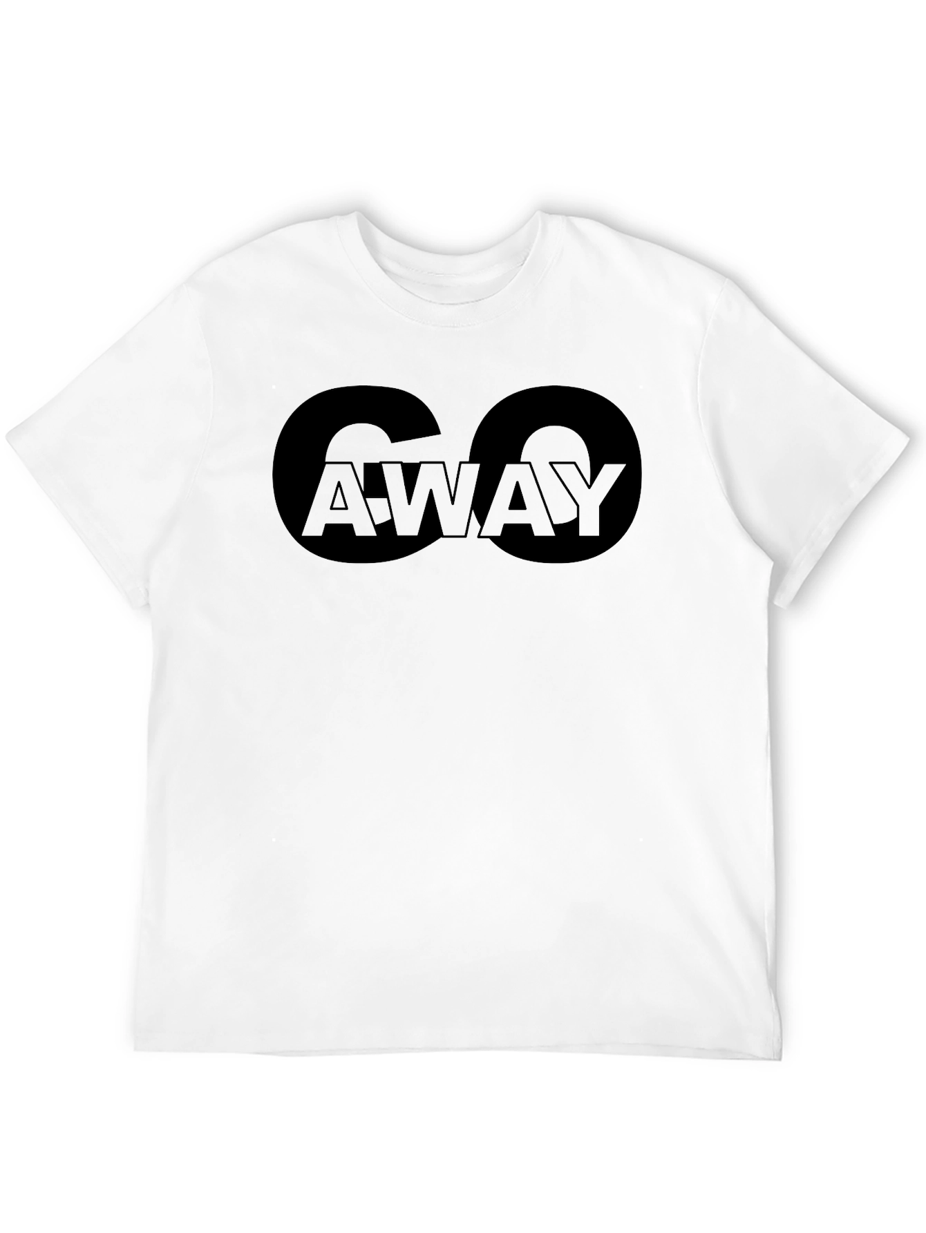 Black Go Away Graphic T-Shirt - Black Crew Neck Tee view 12