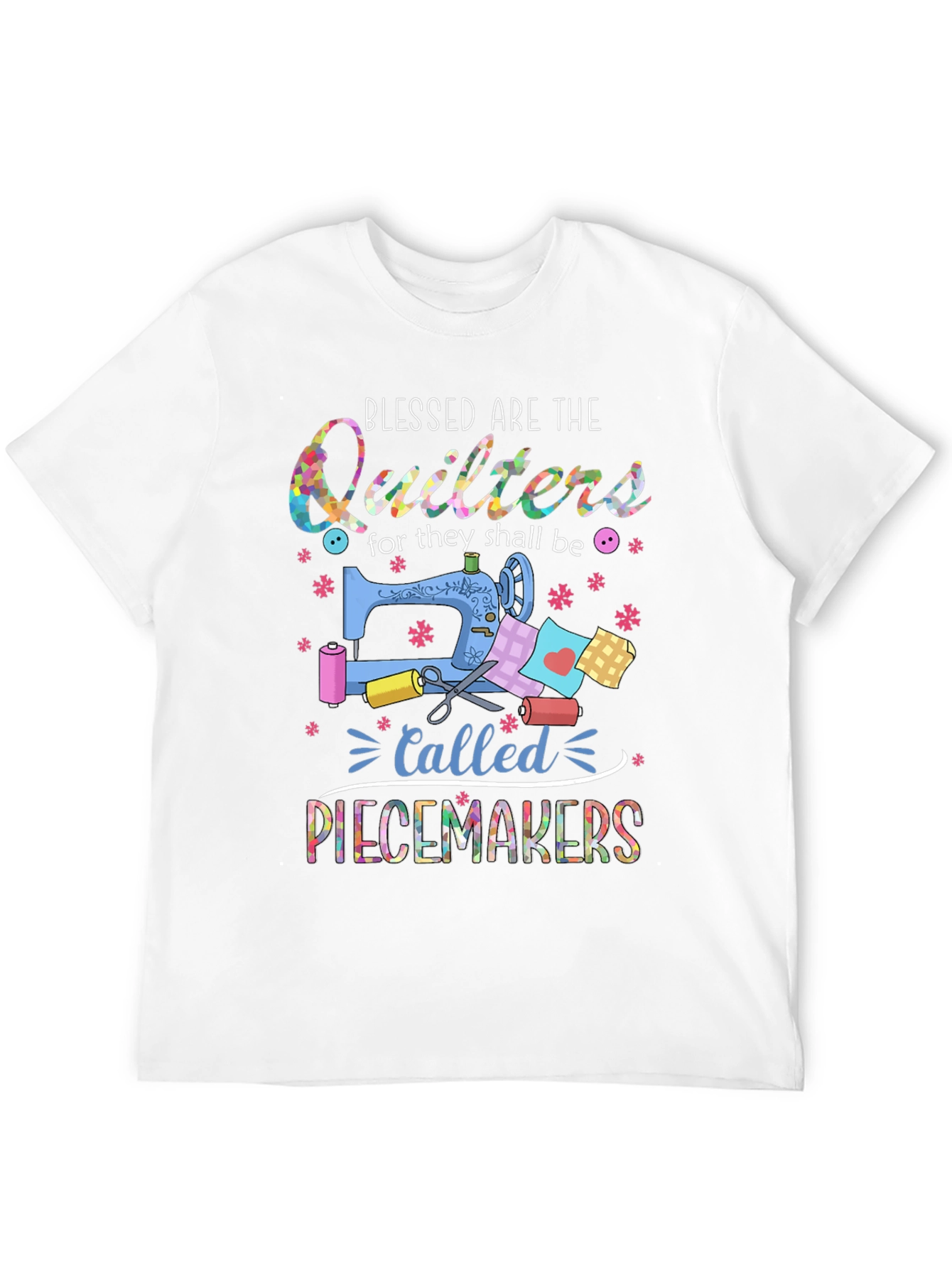 Black Blessed Quilters Piecemakers T-Shirt - Sewing Gift view 12