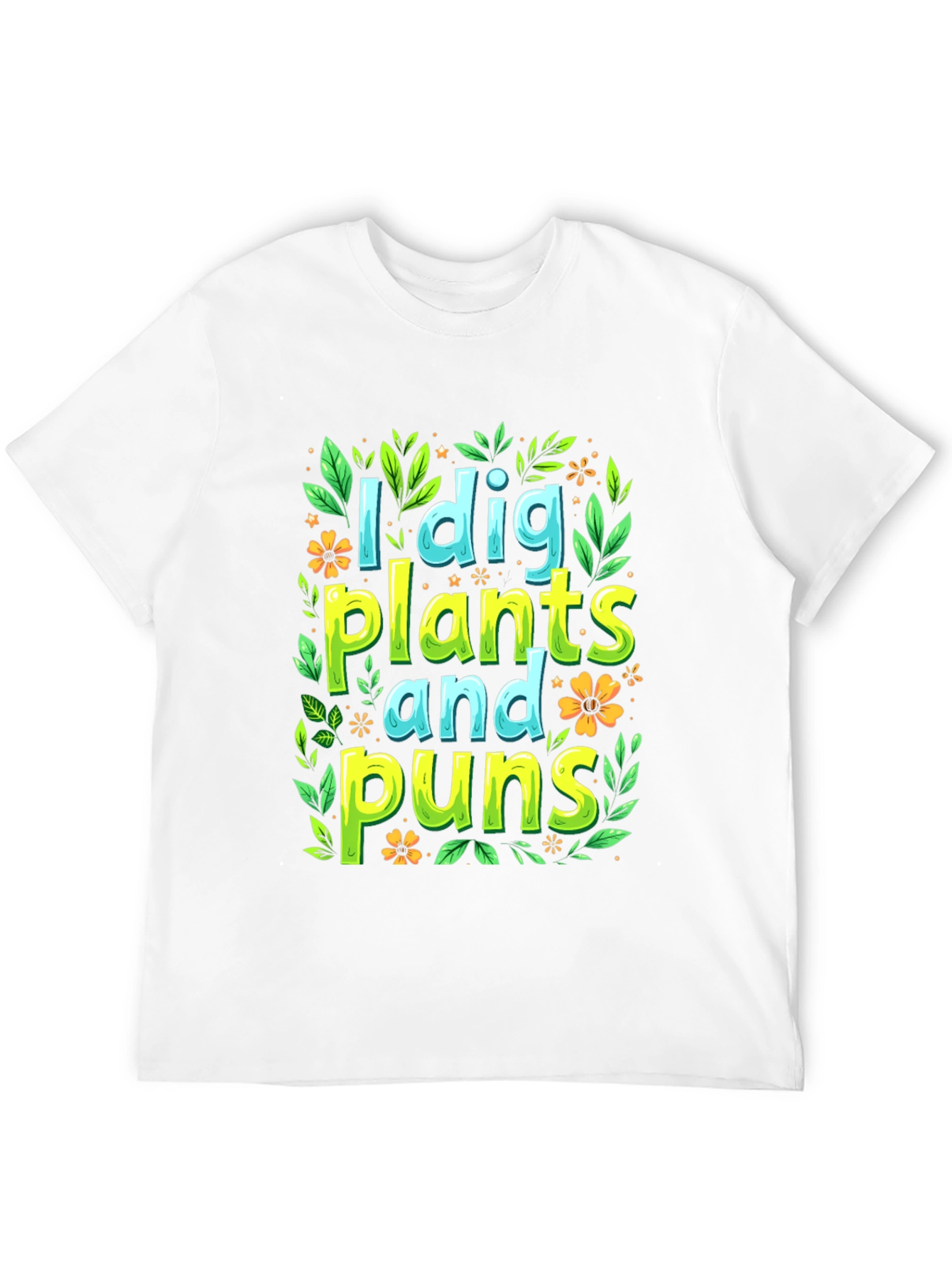 Black I Dig Plants and Puns Graphic T-Shirt view 12