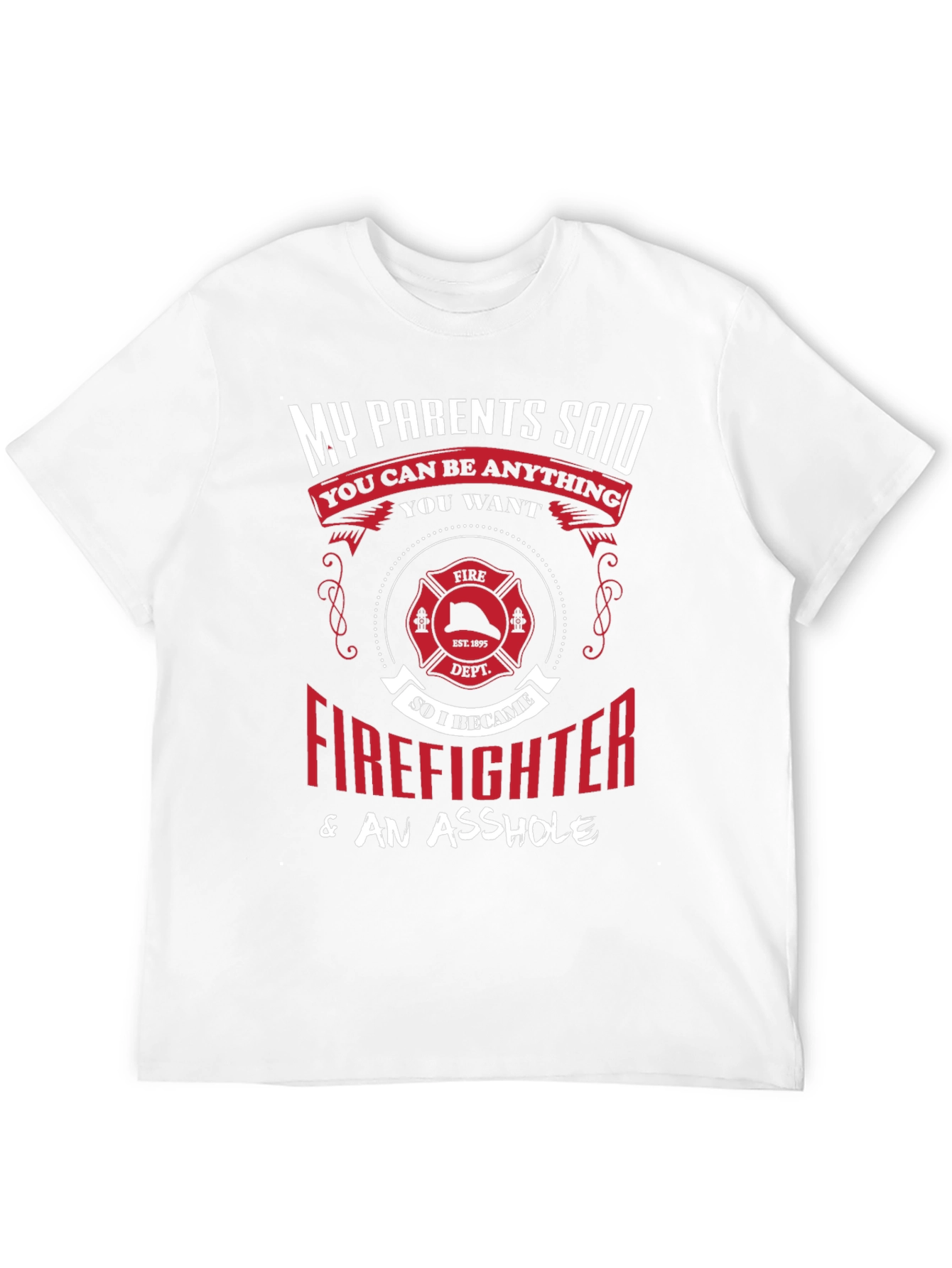 Black Firefighter & An Asshole T-Shirt view 12