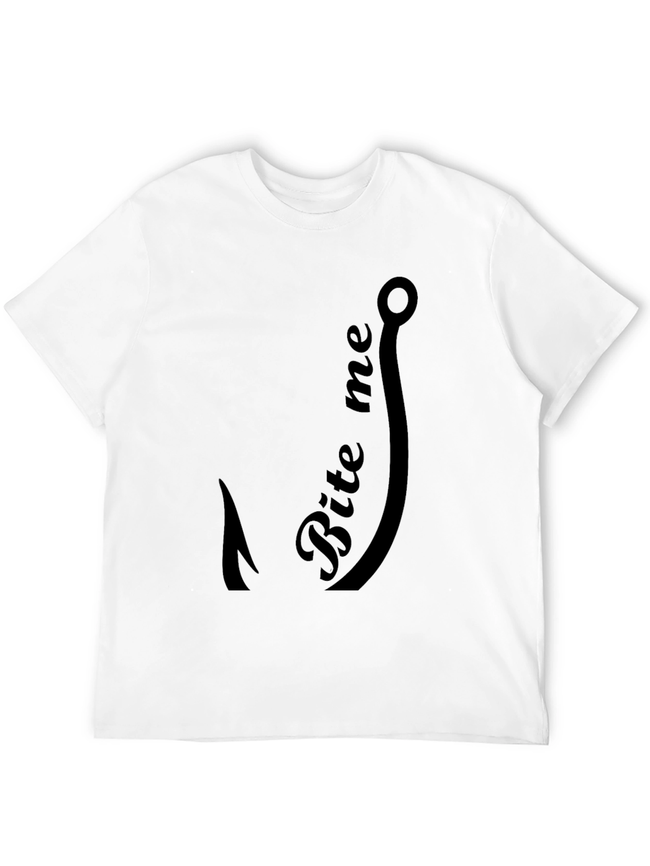Black Bite Me Fishing Hook Graphic Tee - Black view 12