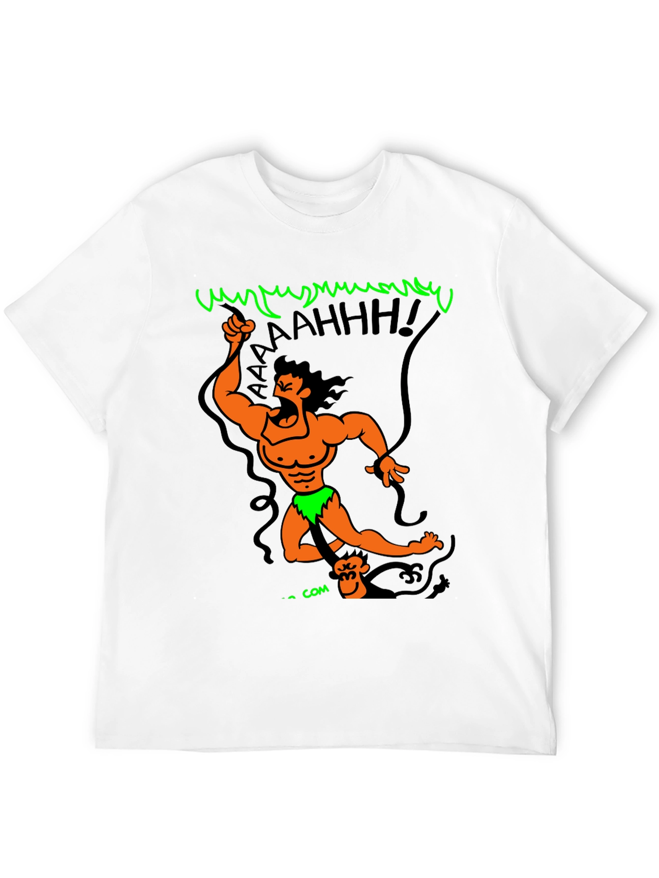 Black Cartoon Tarzan Graphic Black T-Shirt view 12