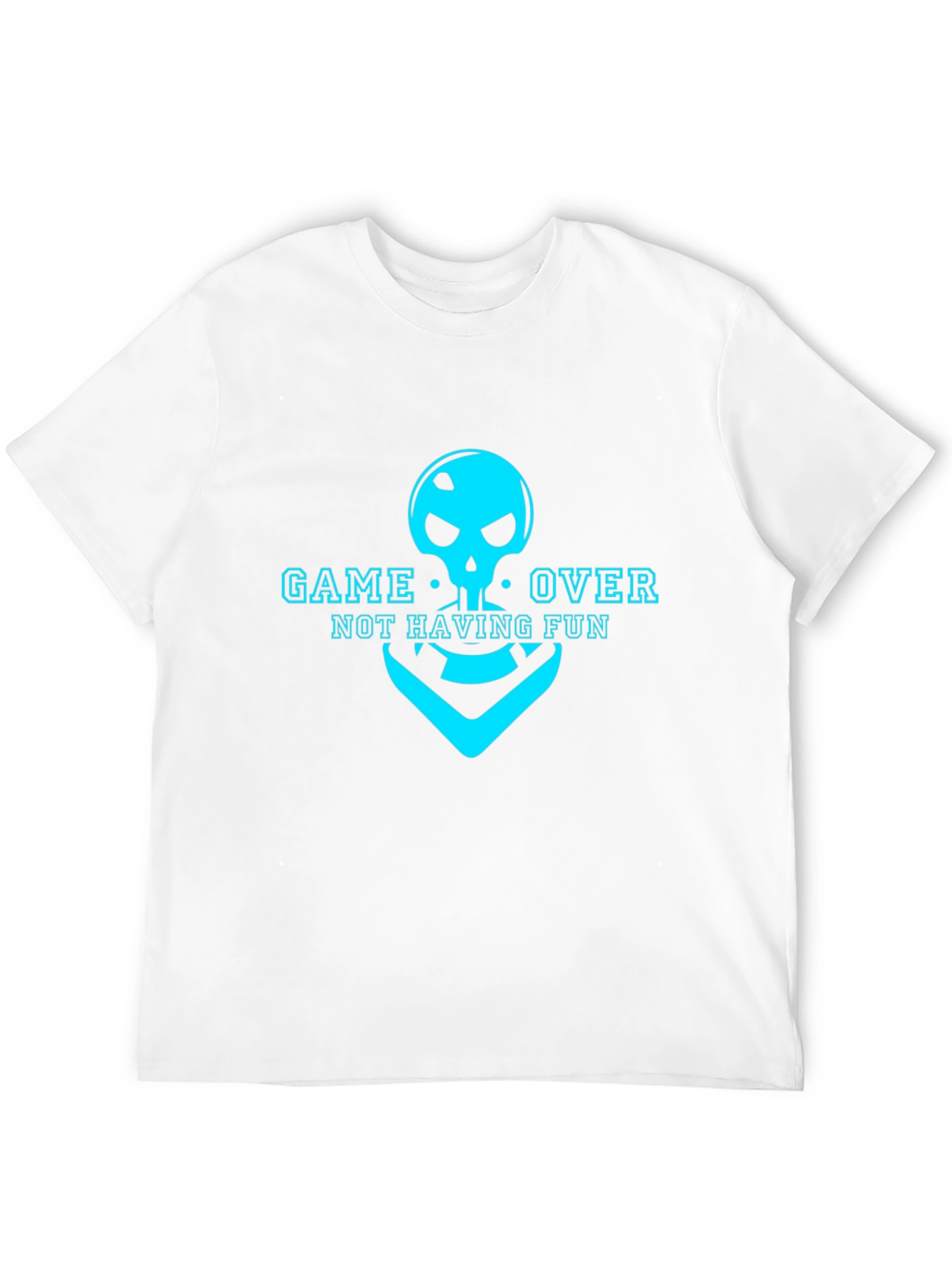 Black Game Over Skull T-Shirt - Not Having Fun Gamer Tee view 12