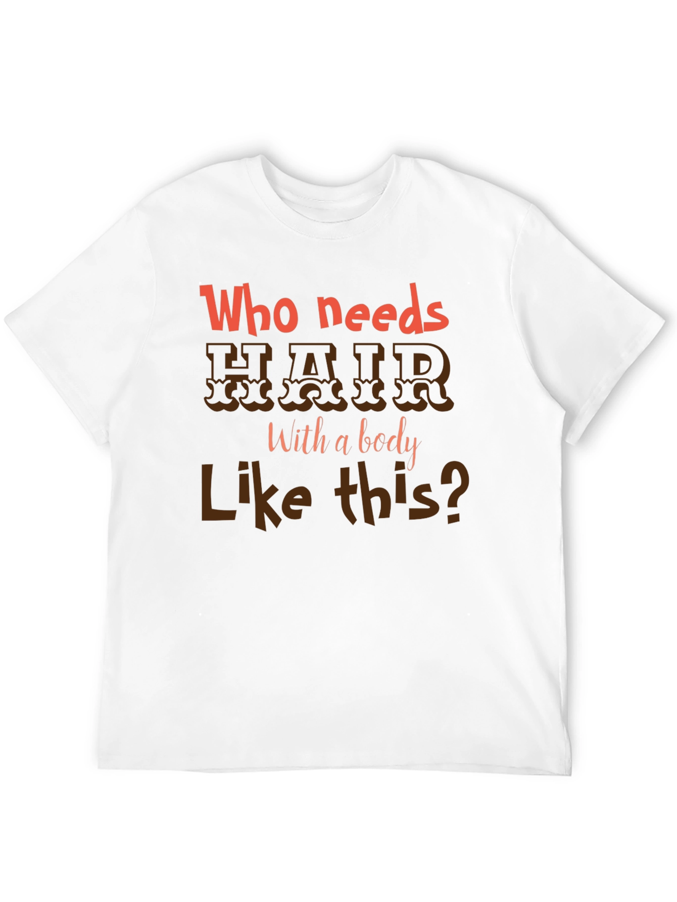 Black Who Needs Hair T-Shirt - Funny Baldness Humor view 12