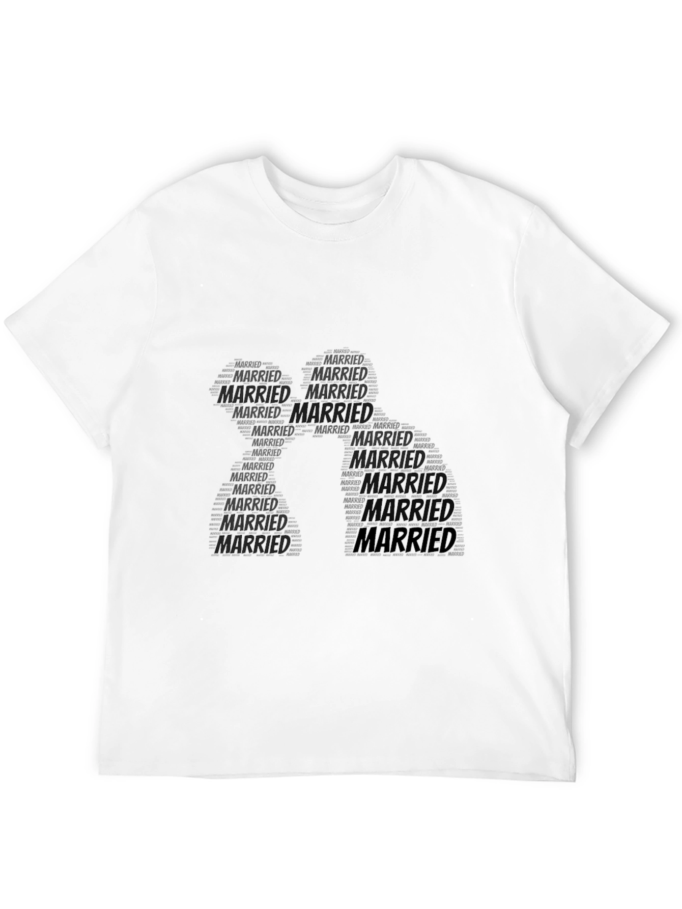 Black Married Text Design Black T-Shirt view 12