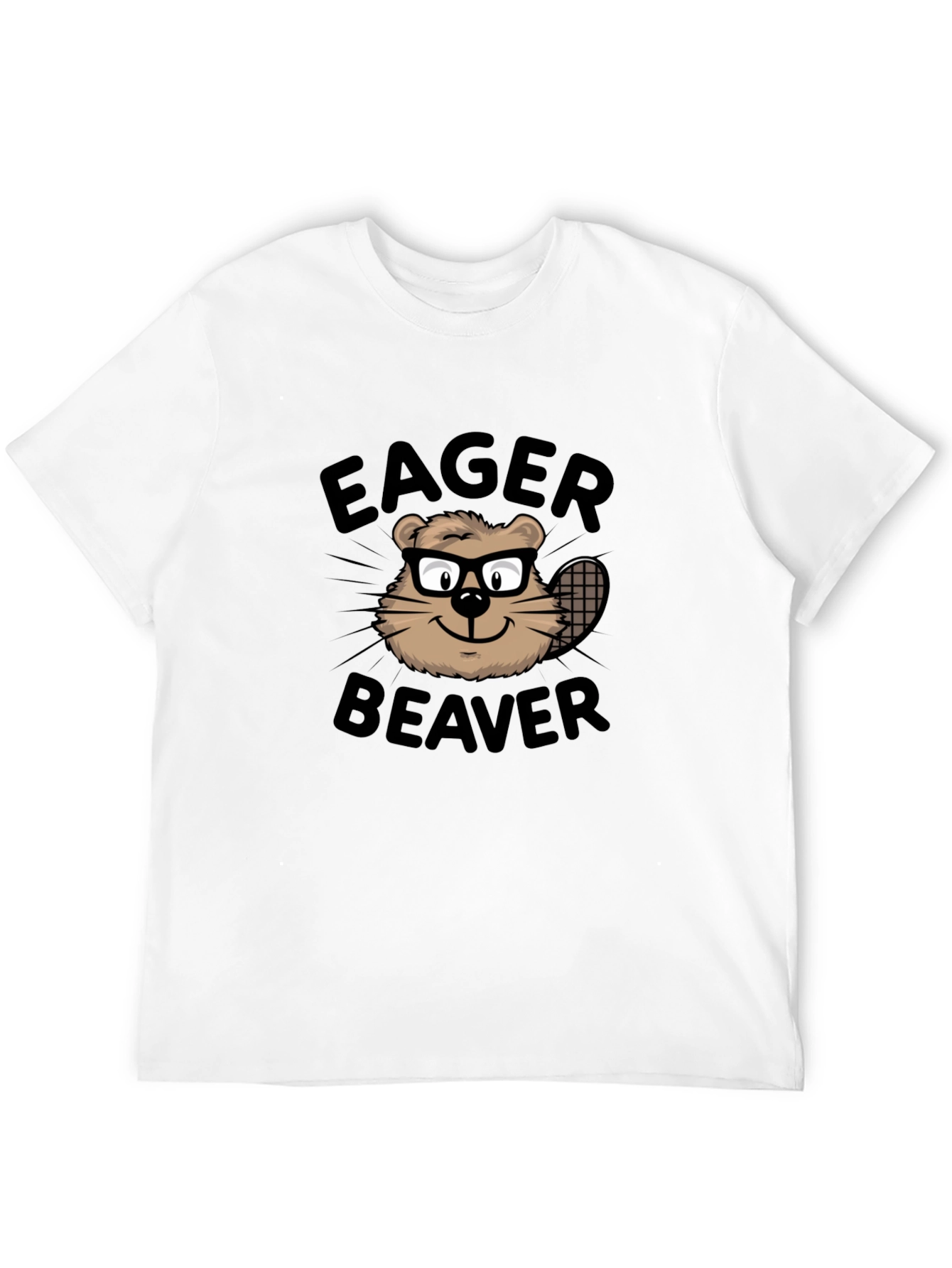 Black Eager Beaver Graphic T-Shirt - Funny Animal Tee view 12
