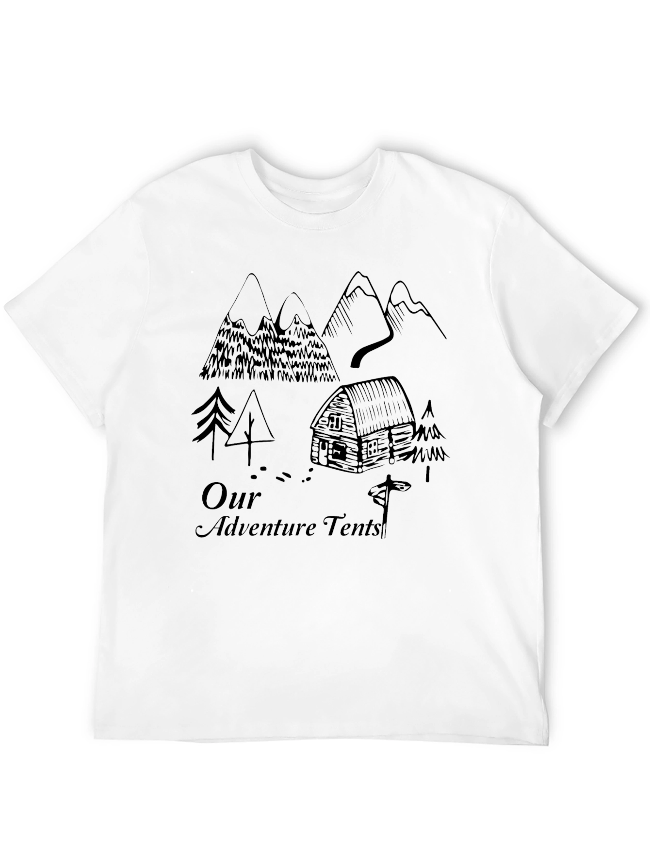 Black Adventure Tents Graphic T-Shirt view 12