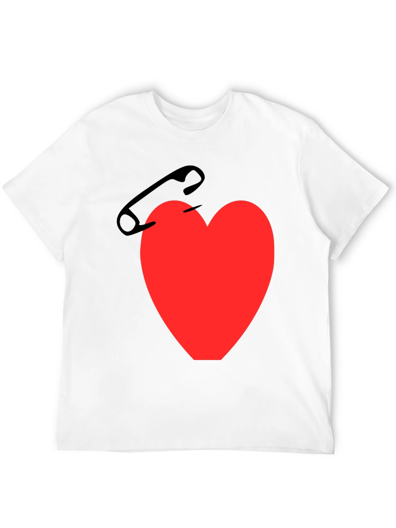 Black Heart & Safety Pin Graphic T-Shirt - Black view 12