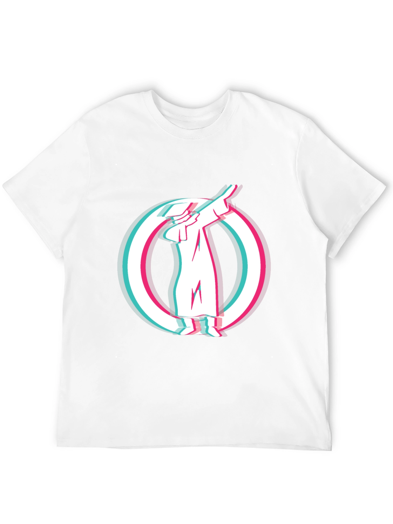 Black Dabbing Figure Graphic Print Tee - Black Cotton Blend view 12