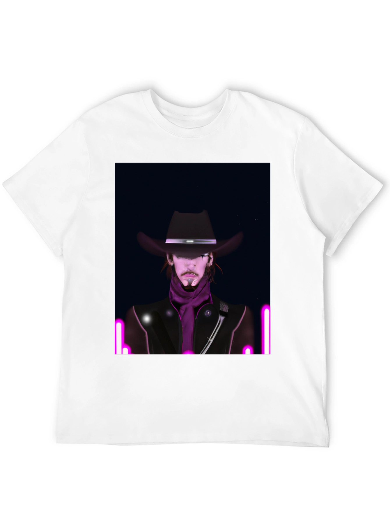 Black Neon Cowboy T-Shirt - Unique Graphic Tee view 12