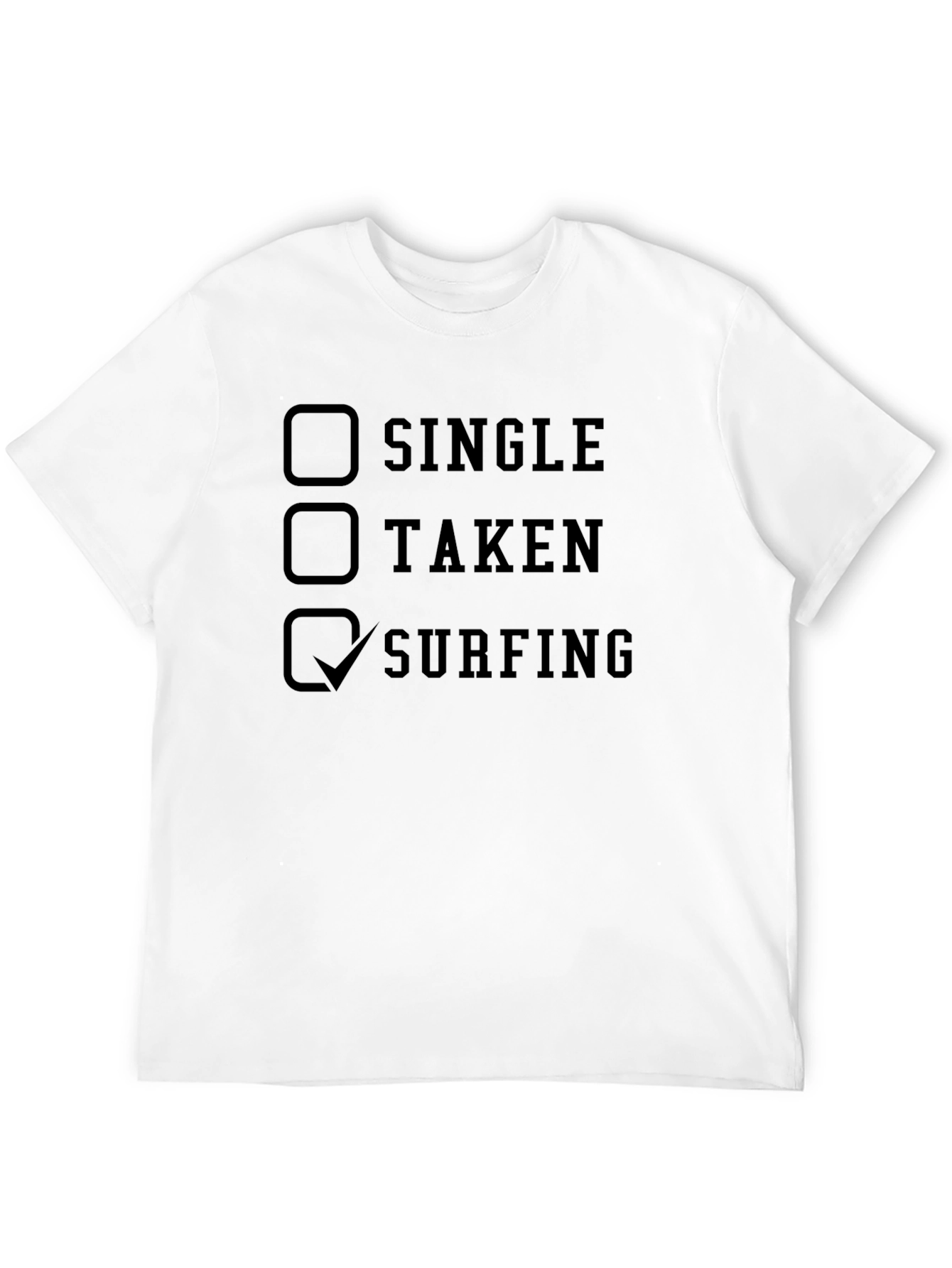 Black Surfing Checklist Men's Black T-Shirt view 12