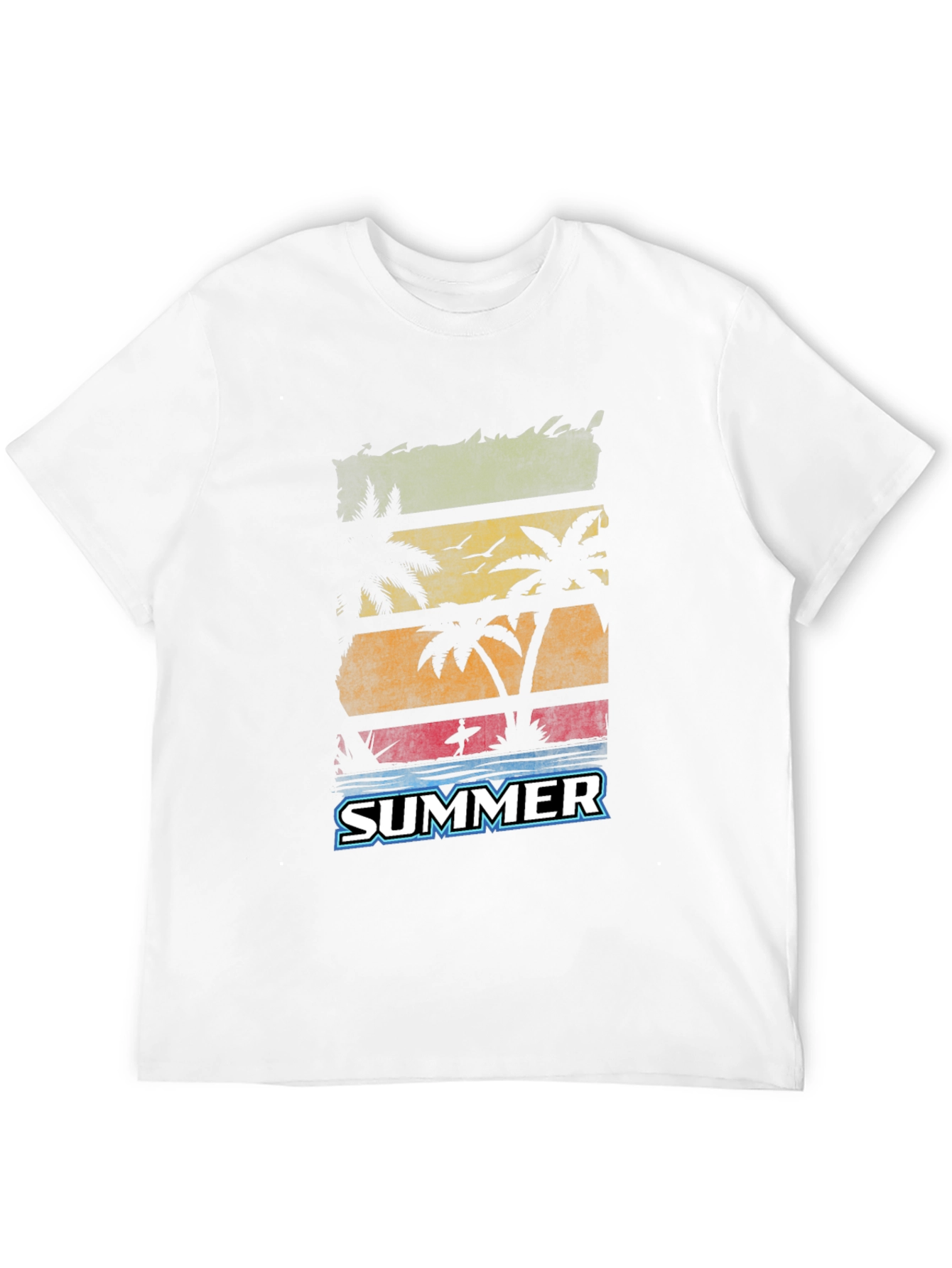 Black Summer Palm Tree Graphic Black T-Shirt view 12
