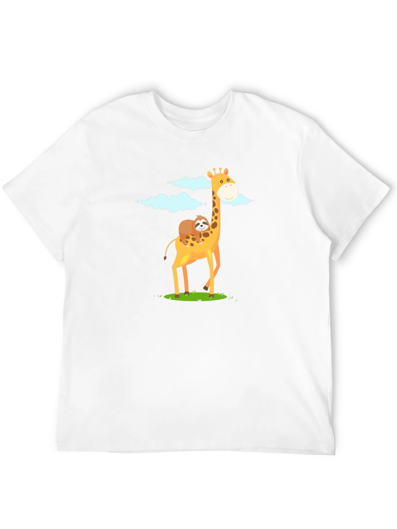 Black Giraffe & Sloth Graphic Tee - Unique Animal Design view 12